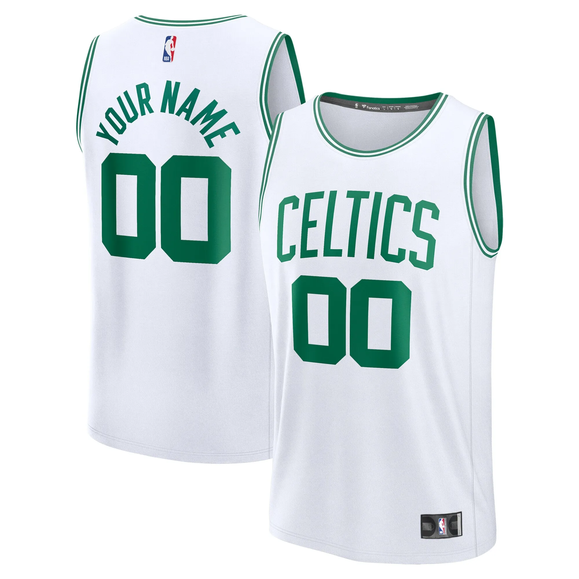 Boston Celtics Fanatics Fast Break Custom Jersey - Association Edition - White