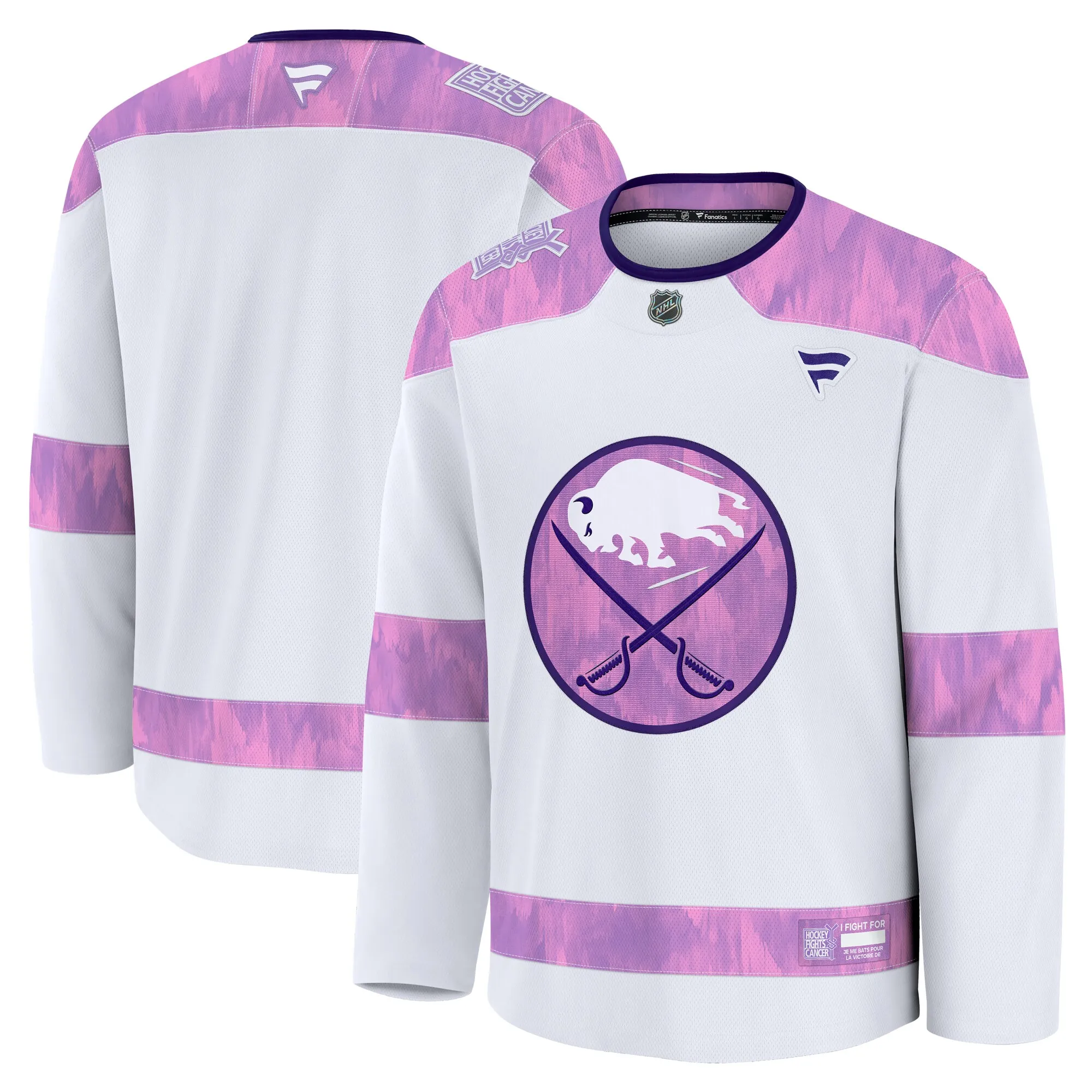 Buffalo Sabres Fanatics 2024 Hockey Fights Cancer Practice Jersey - White