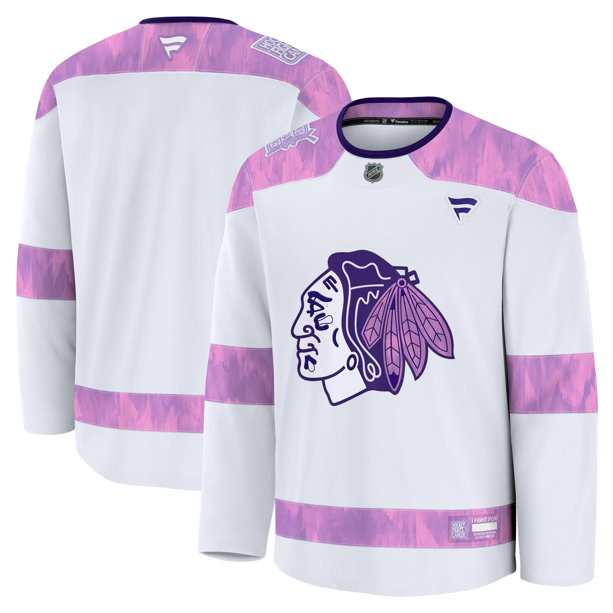 Chicago Blackhawks Fanatics 2024 Hockey Fights Cancer Practice Jersey - White