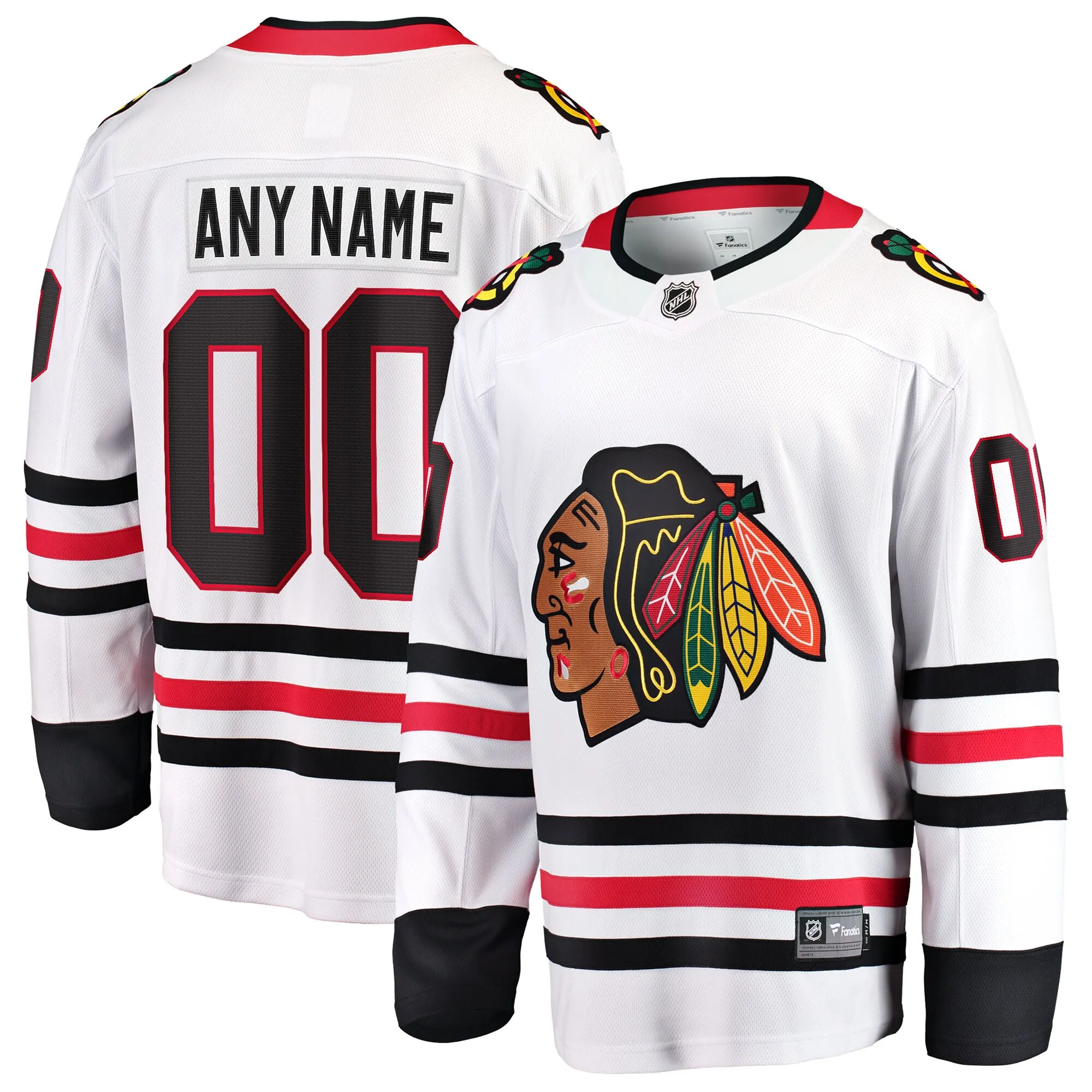 Chicago Blackhawks Fanatics Away Breakaway Custom Jersey - White