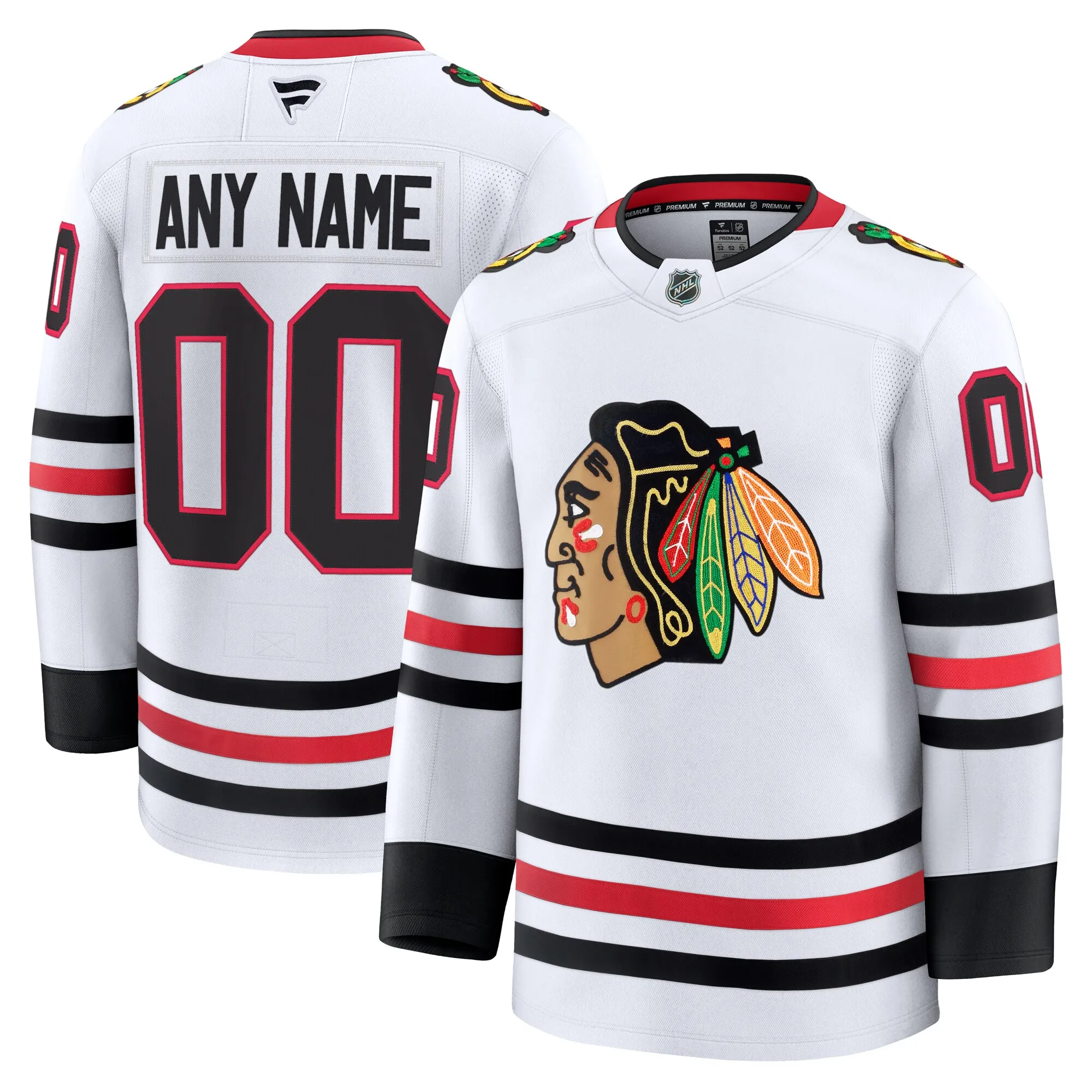 Chicago Blackhawks Fanatics Away Premium Custom Jersey - White