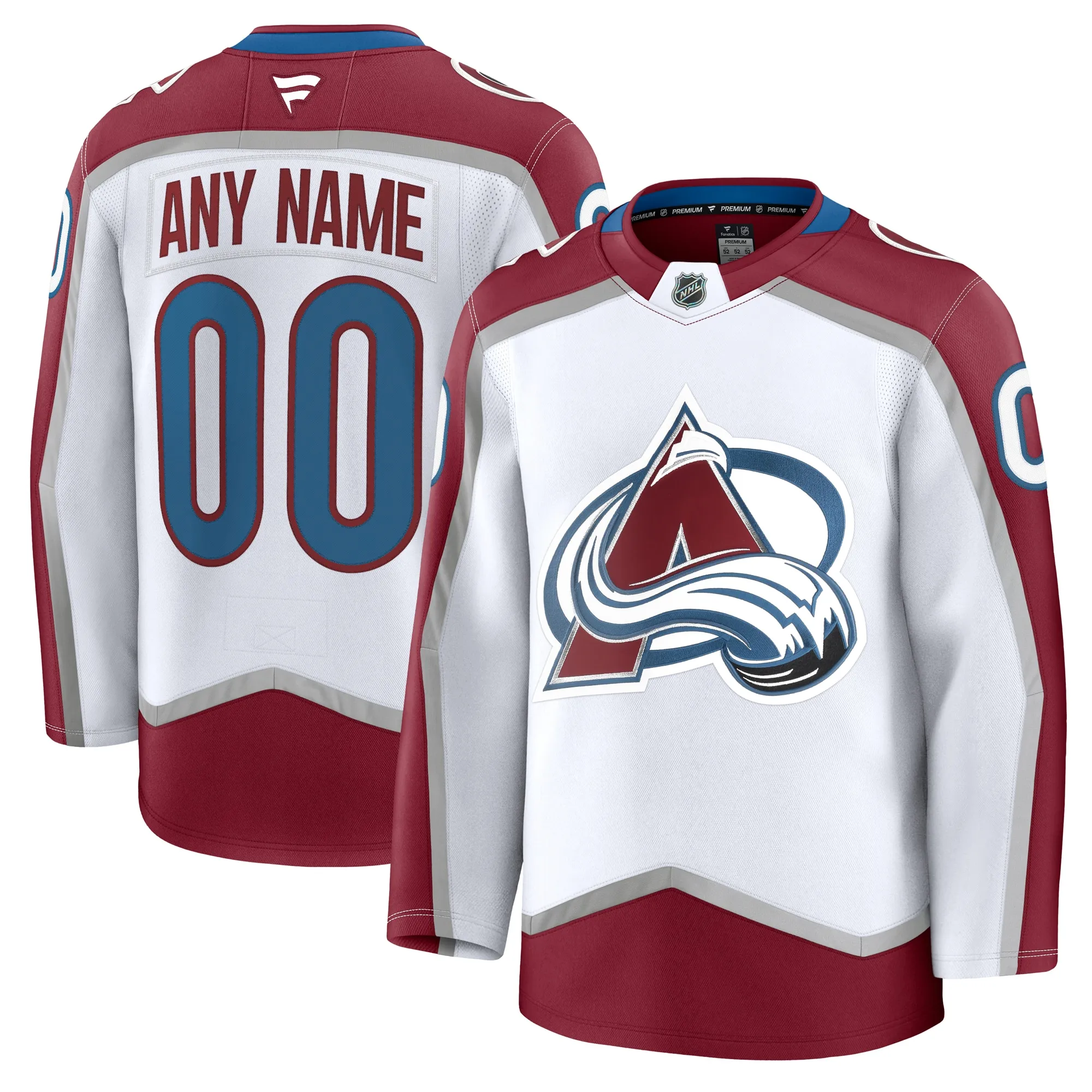 Colorado Avalanche Fanatics Away Premium Custom Jersey - White
