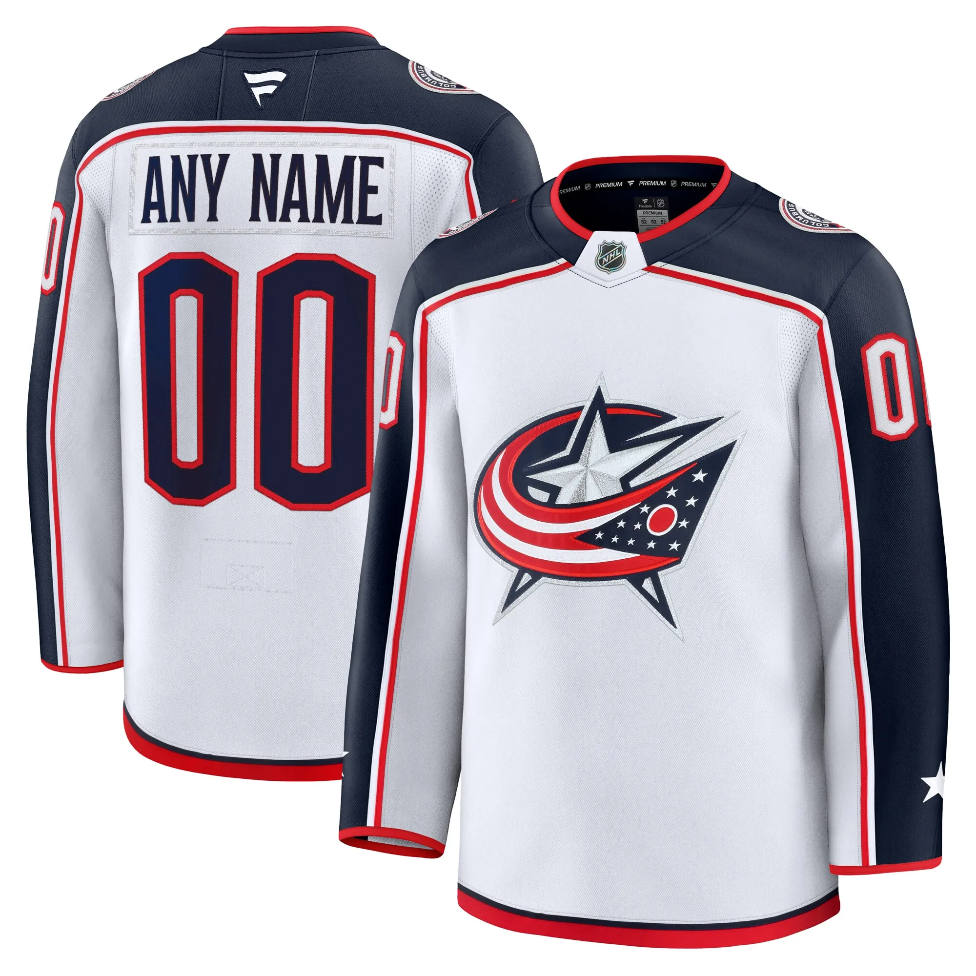 Columbus Blue Jackets Fanatics Away Premium Custom Jersey - White