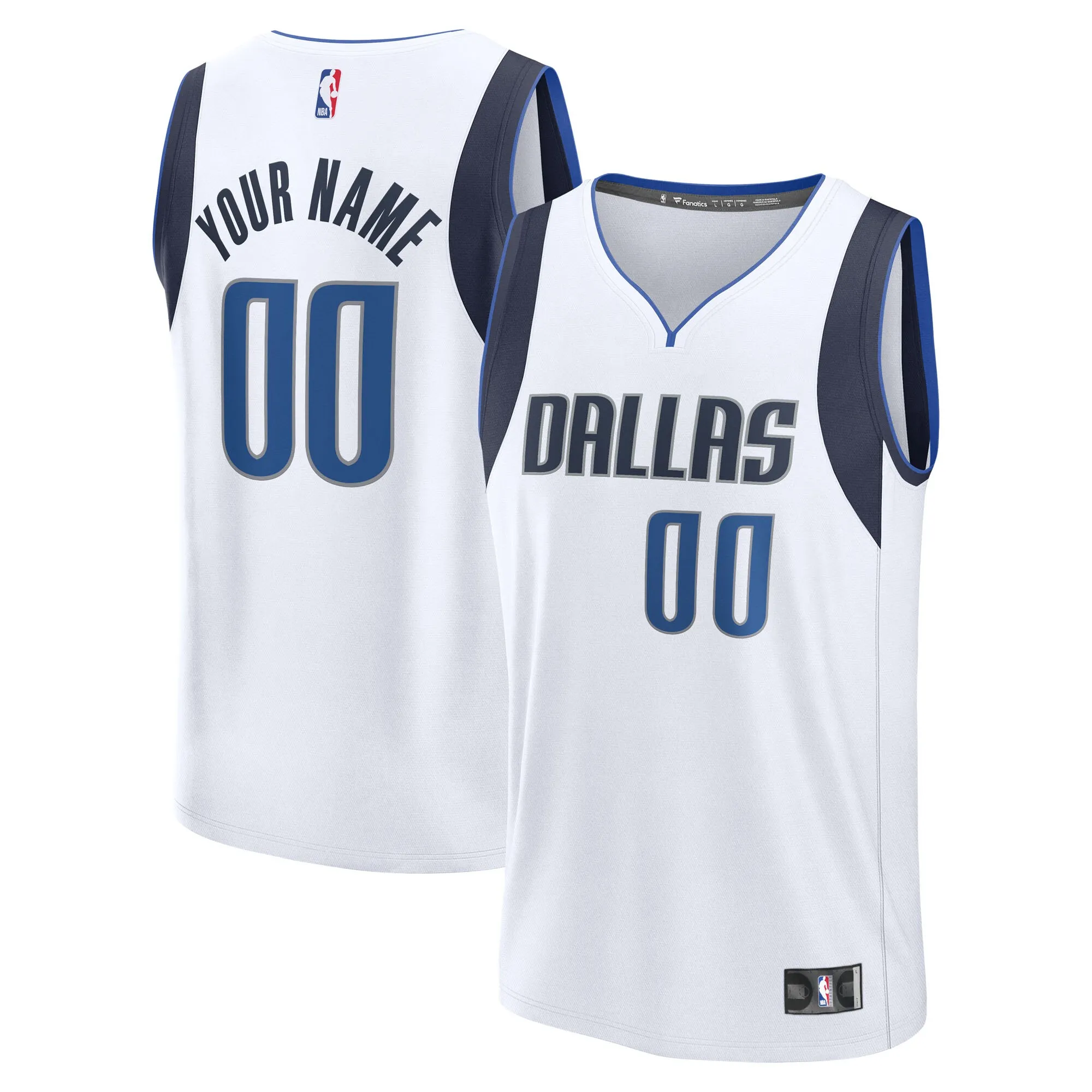 Dallas Mavericks Fanatics Fast Break Custom Jersey - Association Edition - White