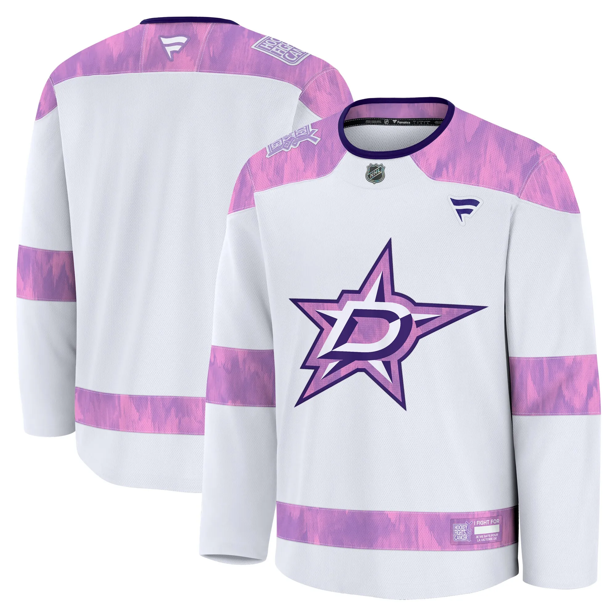 Dallas Stars Fanatics 2024 Hockey Fights Cancer Practice Jersey - White