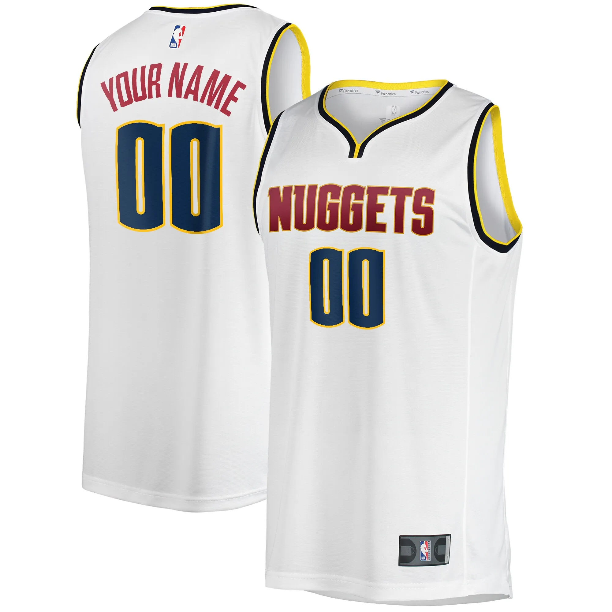 Denver Nuggets Fanatics Fast Break Custom Replica Jersey - Association Edition - White