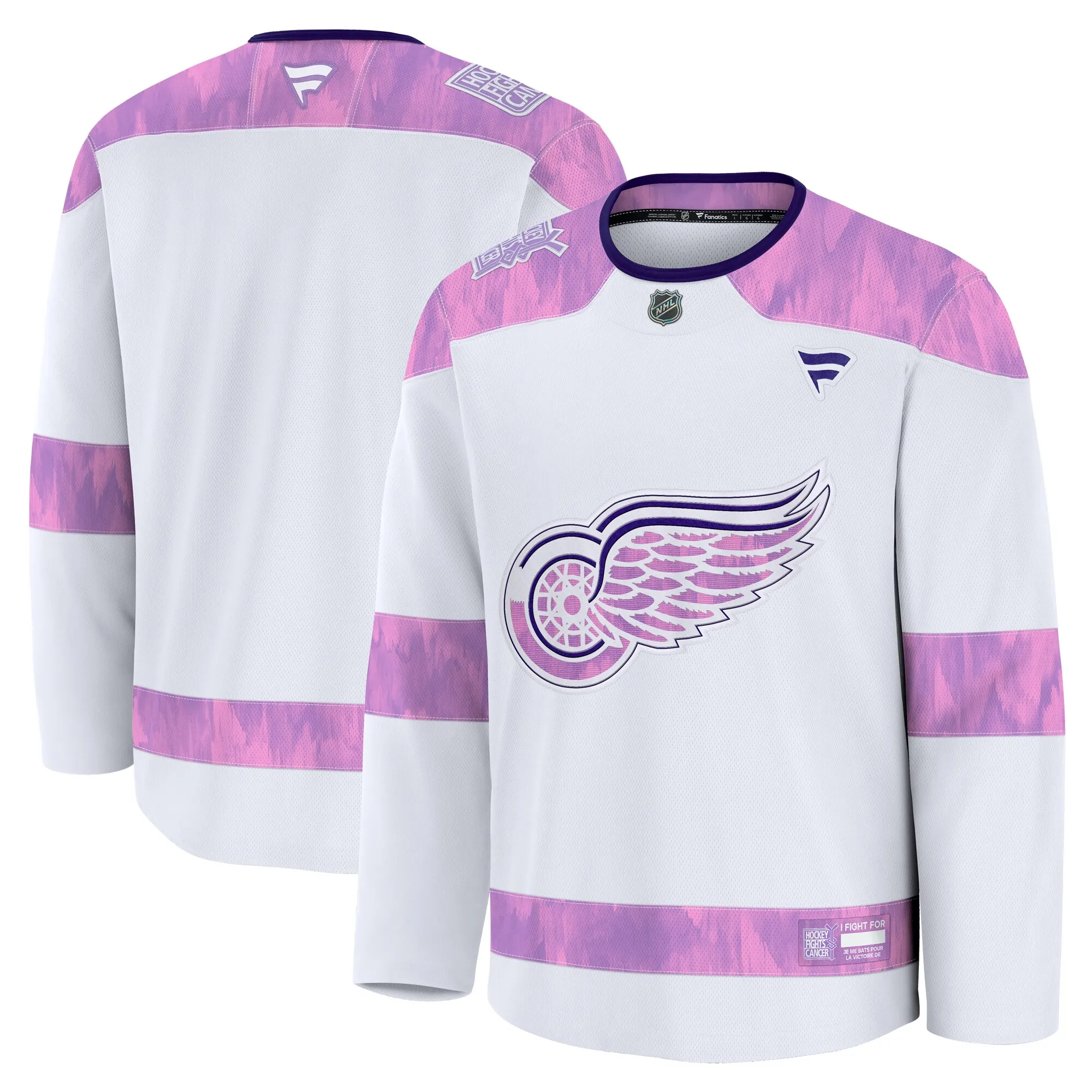 Detroit Red Wings Fanatics 2024 Hockey Fights Cancer Practice Jersey - White