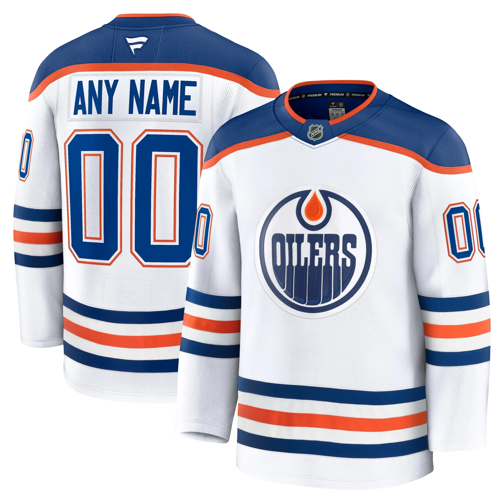 Edmonton Oilers Fanatics Away Premium Custom Jersey - White