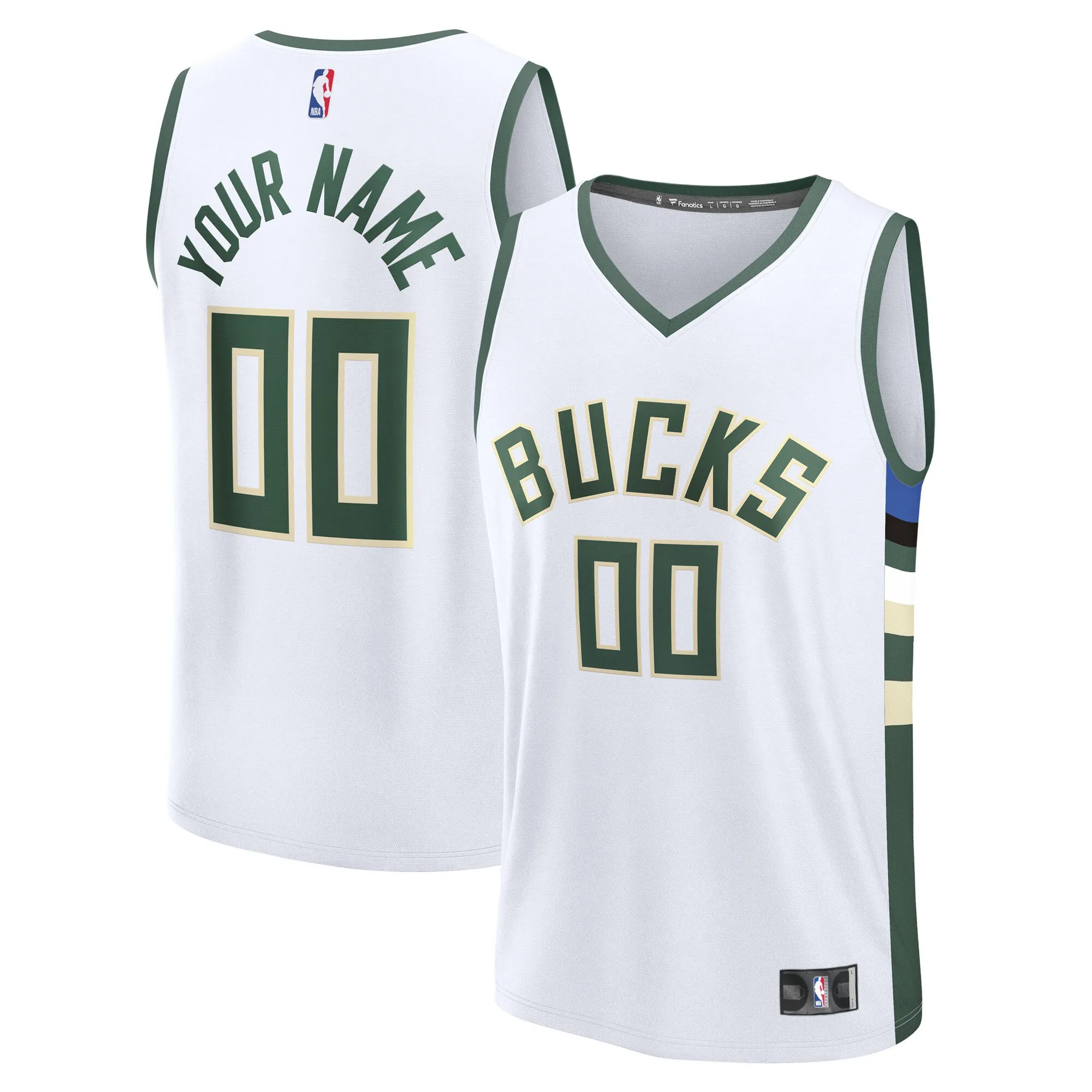Milwaukee Bucks Fanatics Fast Break Custom Jersey - Association Edition - White