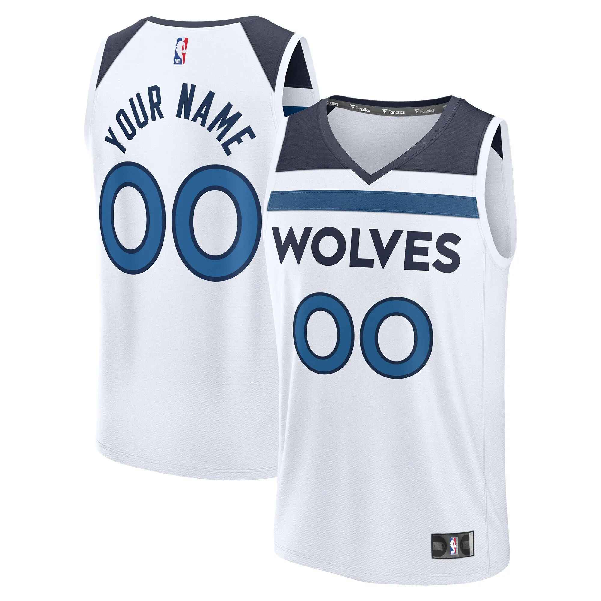 Minnesota Timberwolves Fanatics Fastbreak Custom Jersey - Association Edition - White