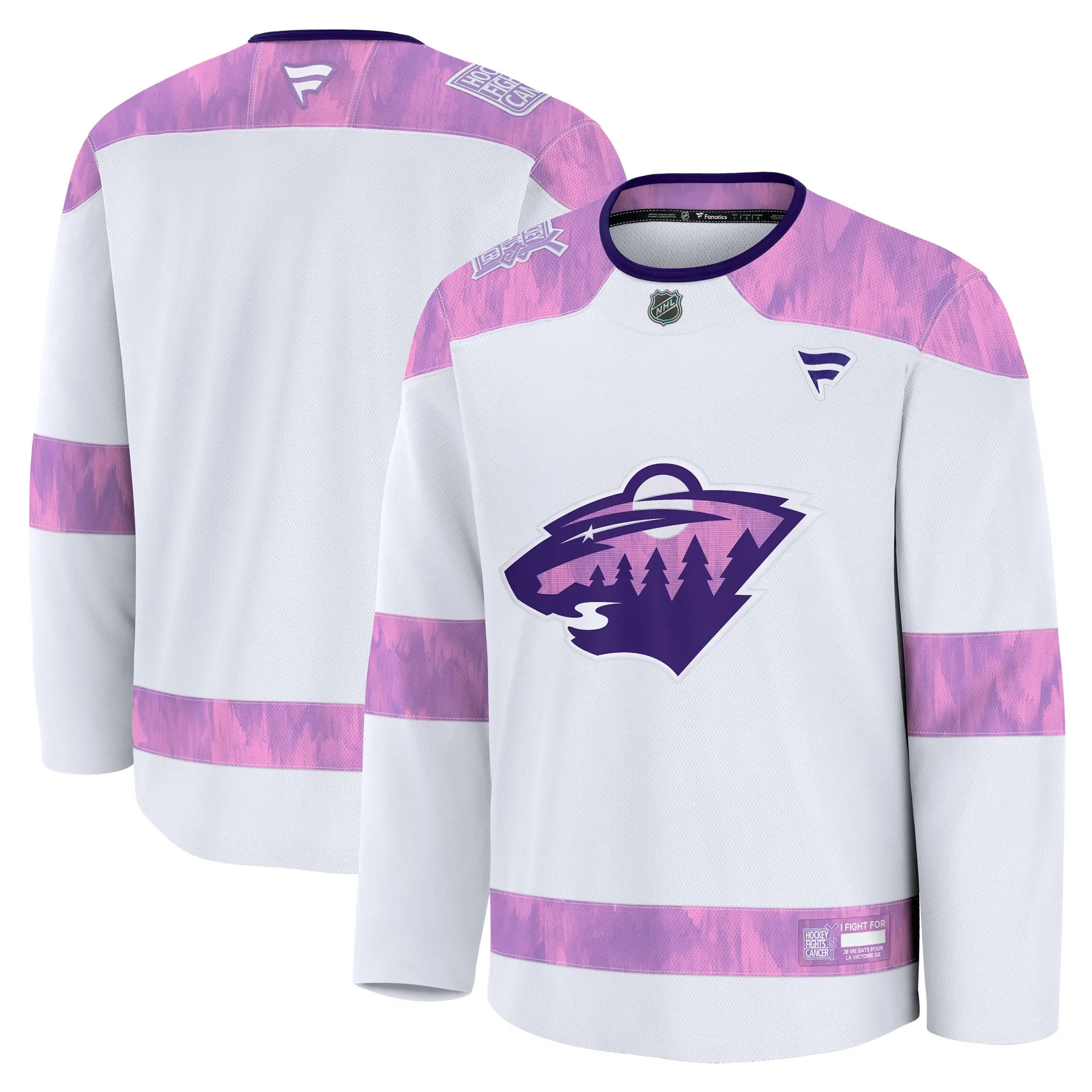 Minnesota Wild Fanatics 2024 Hockey Fights Cancer Practice Jersey - White