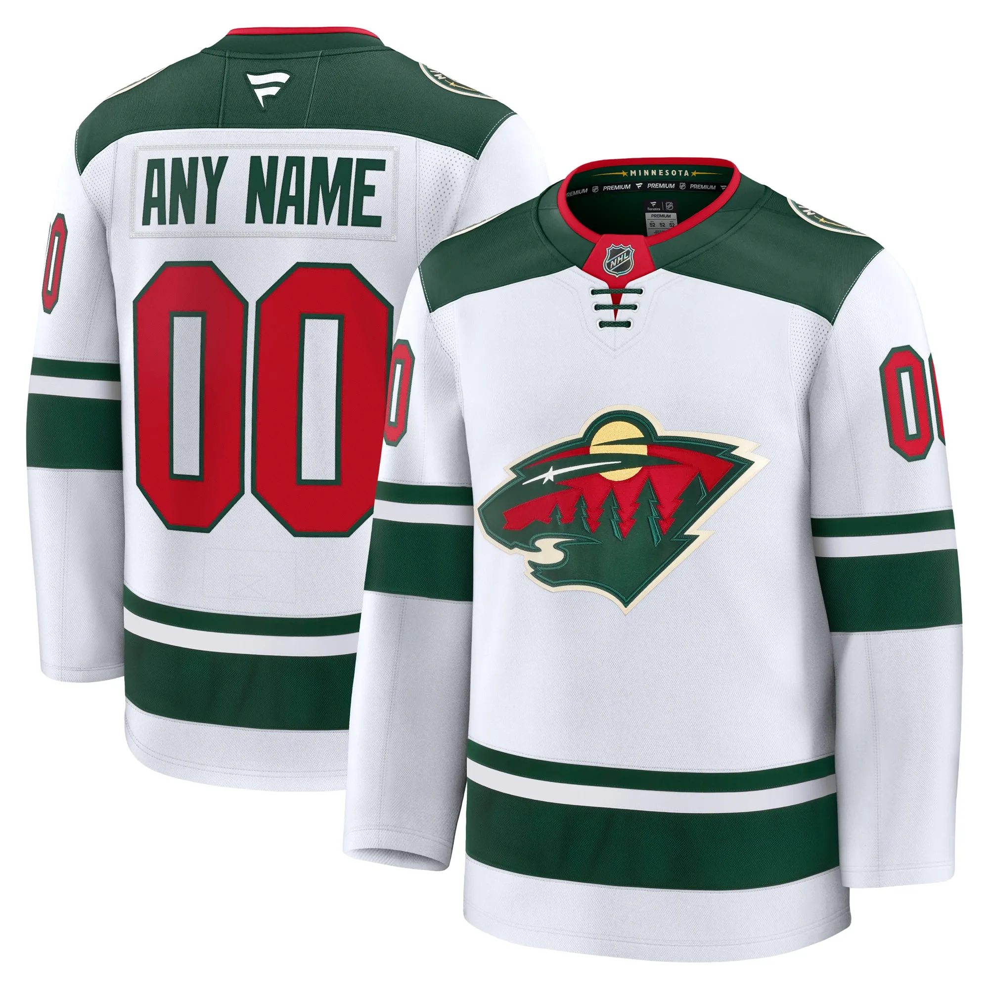 Minnesota Wild Fanatics Away Premium Custom Jersey - White