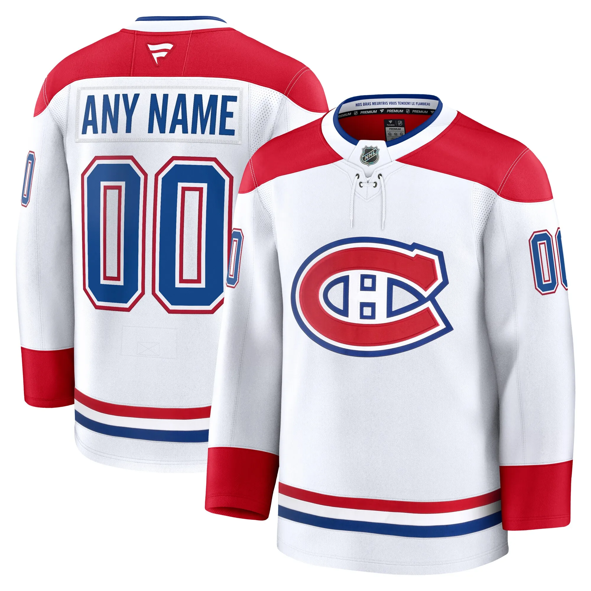 Montreal Canadiens Fanatics Away Premium Custom Jersey - White