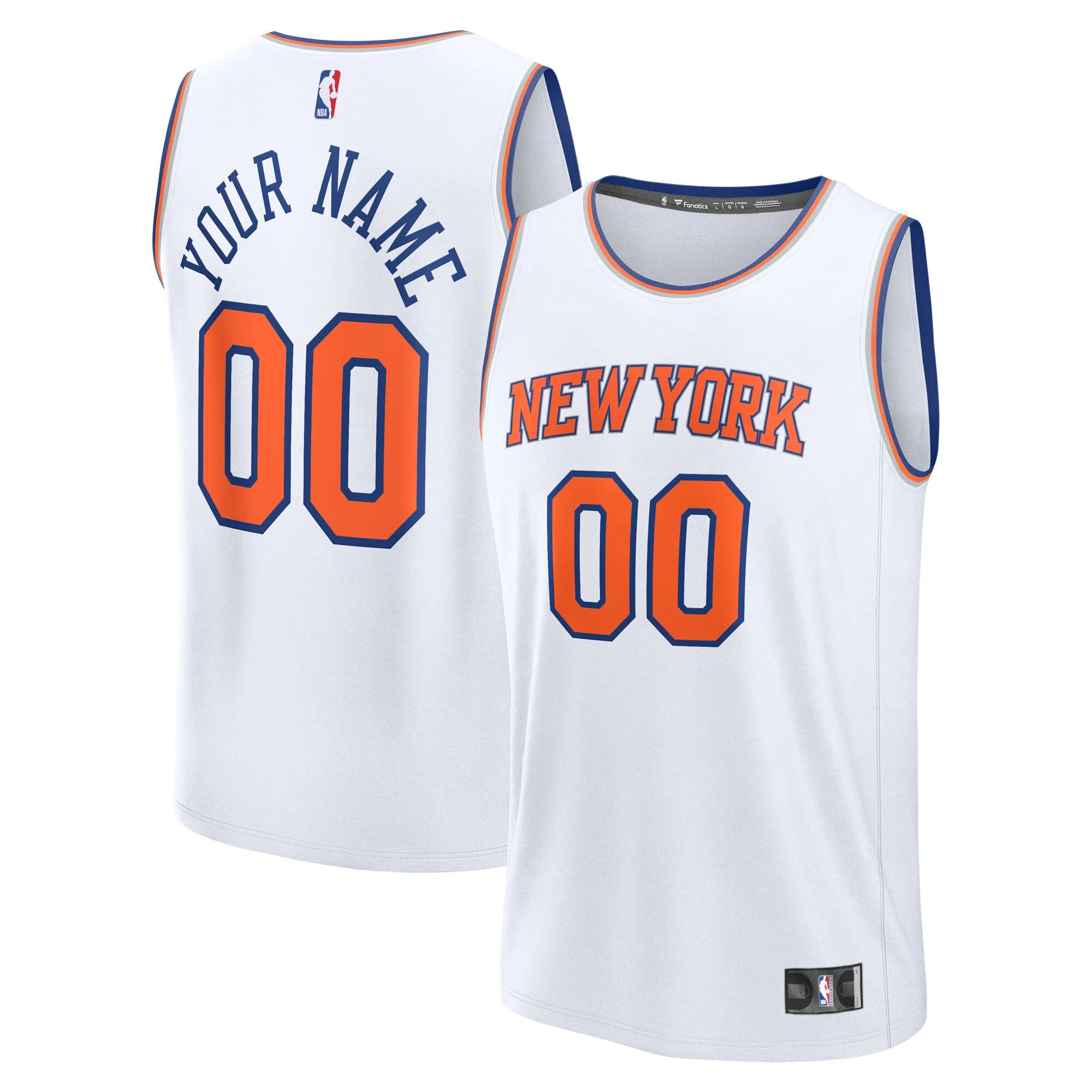New York Knicks Fanatics Fast Break Custom Jersey - Association Edition - White