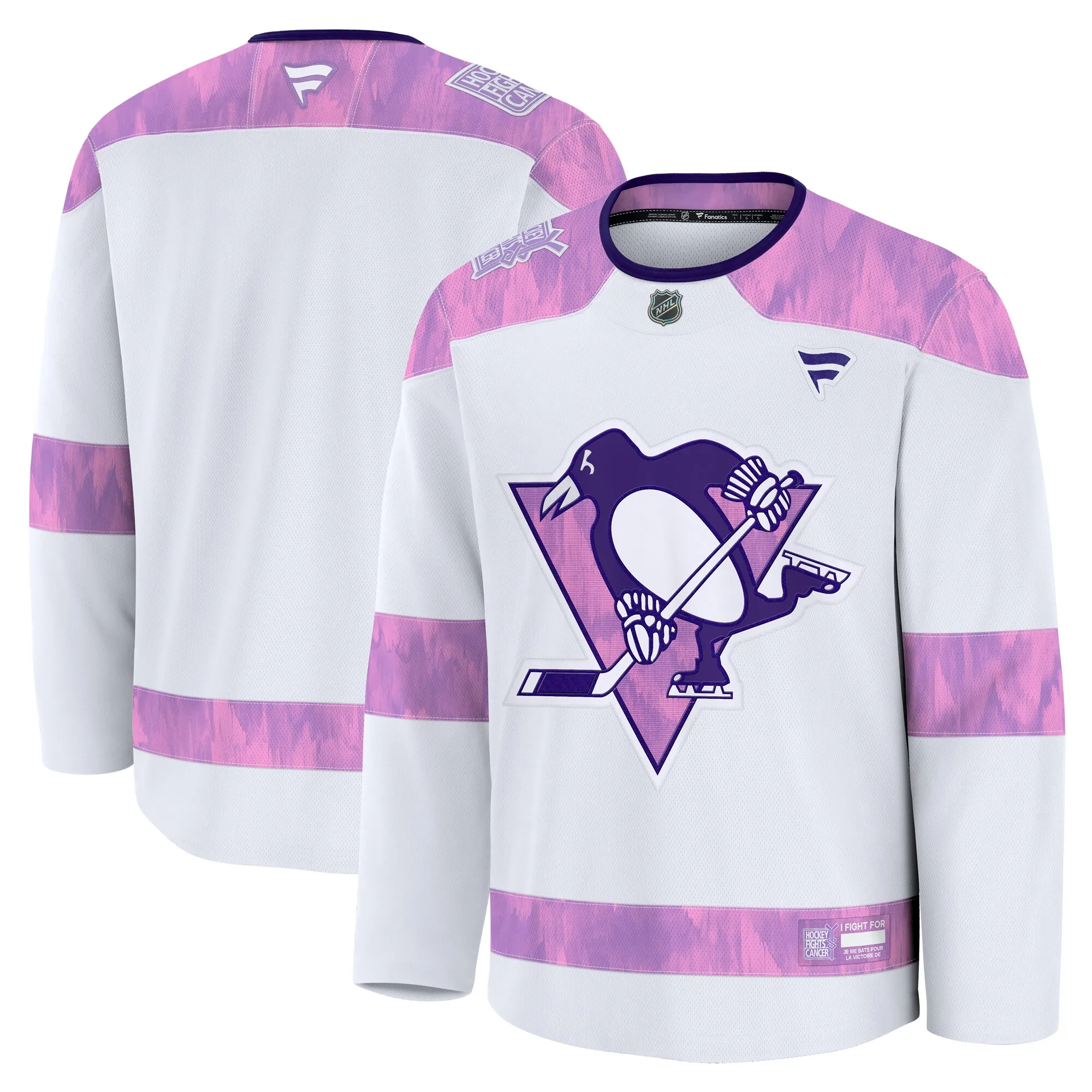 Pittsburgh Penguins Fanatics 2024 Hockey Fights Cancer Practice Jersey - White