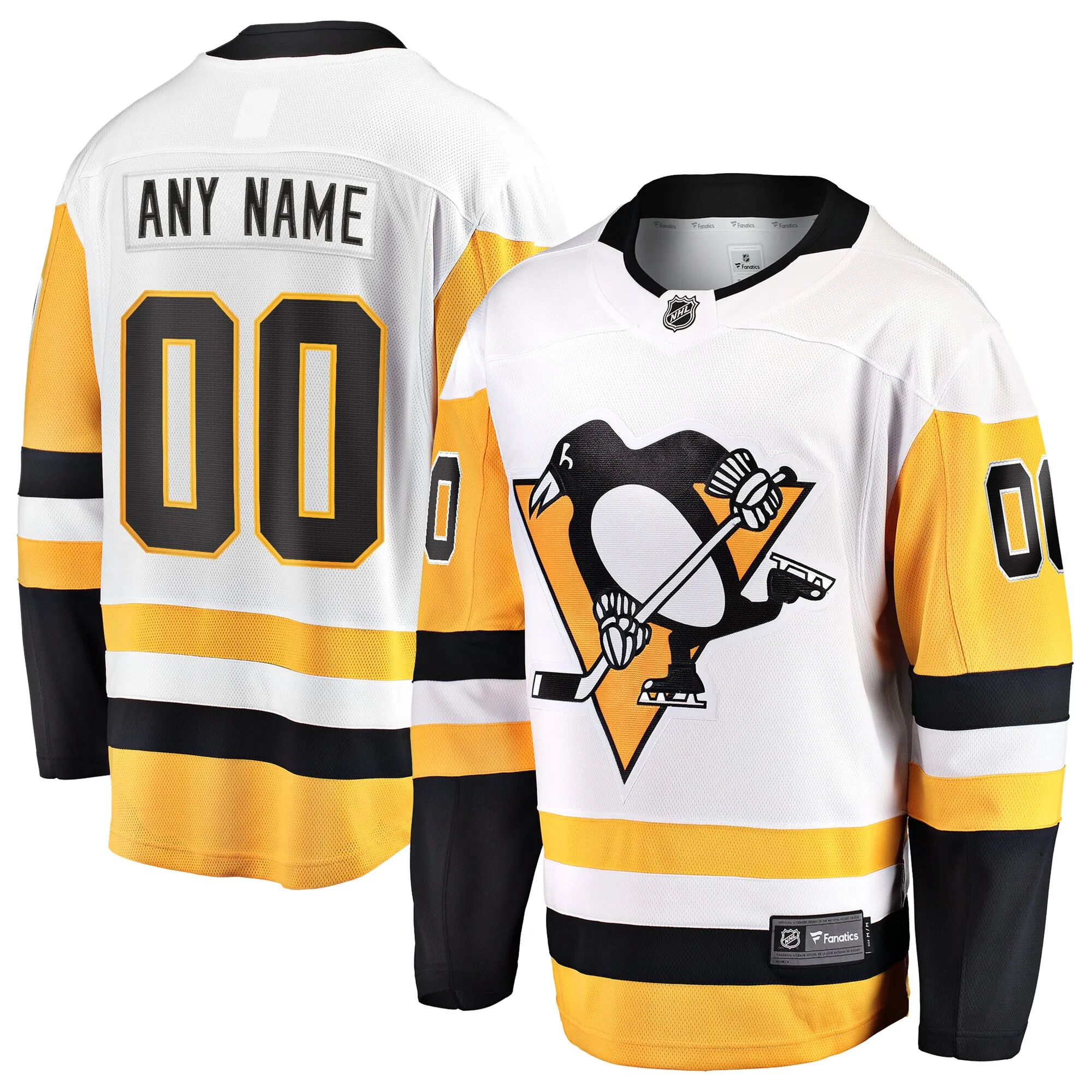 Pittsburgh Penguins Fanatics Away Breakaway Custom Jersey - White