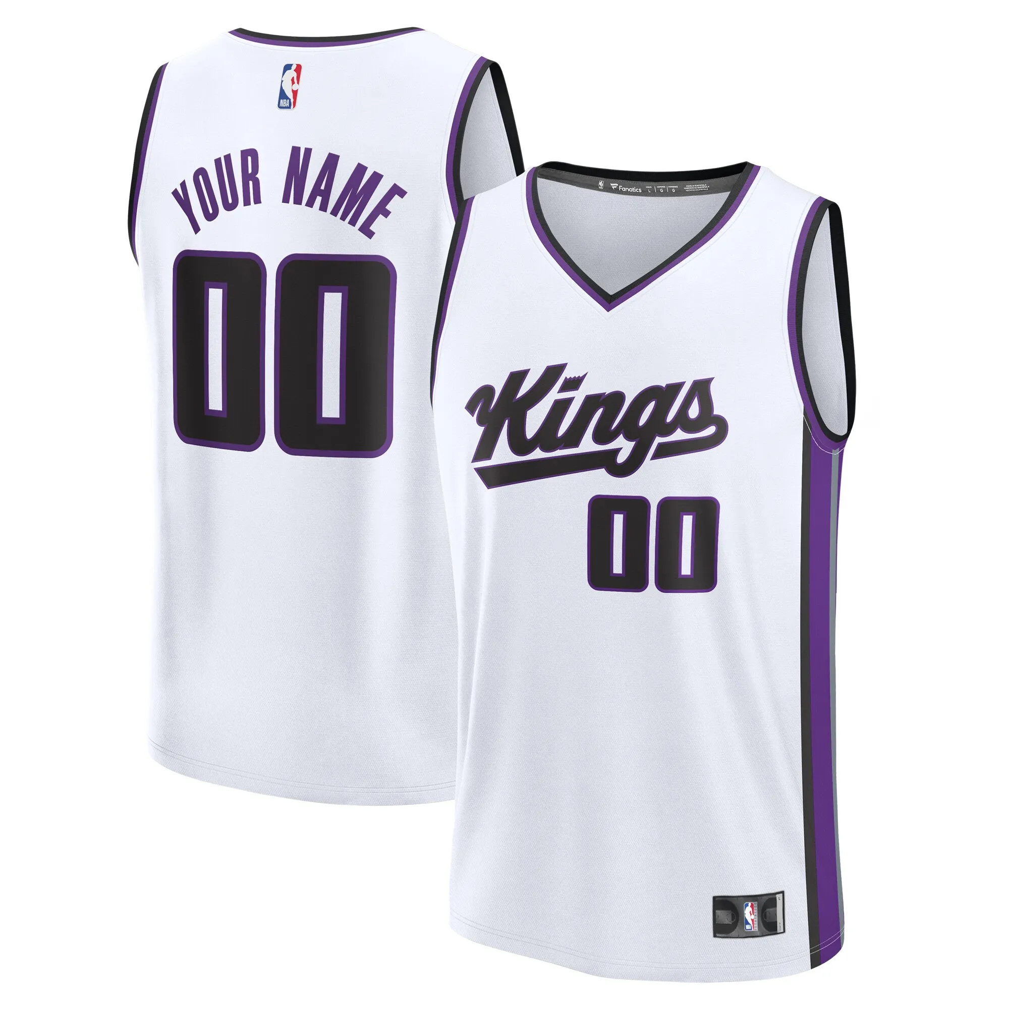 Sacramento Kings Fanatics Fast Break Custom Jersey - Association Edition - White