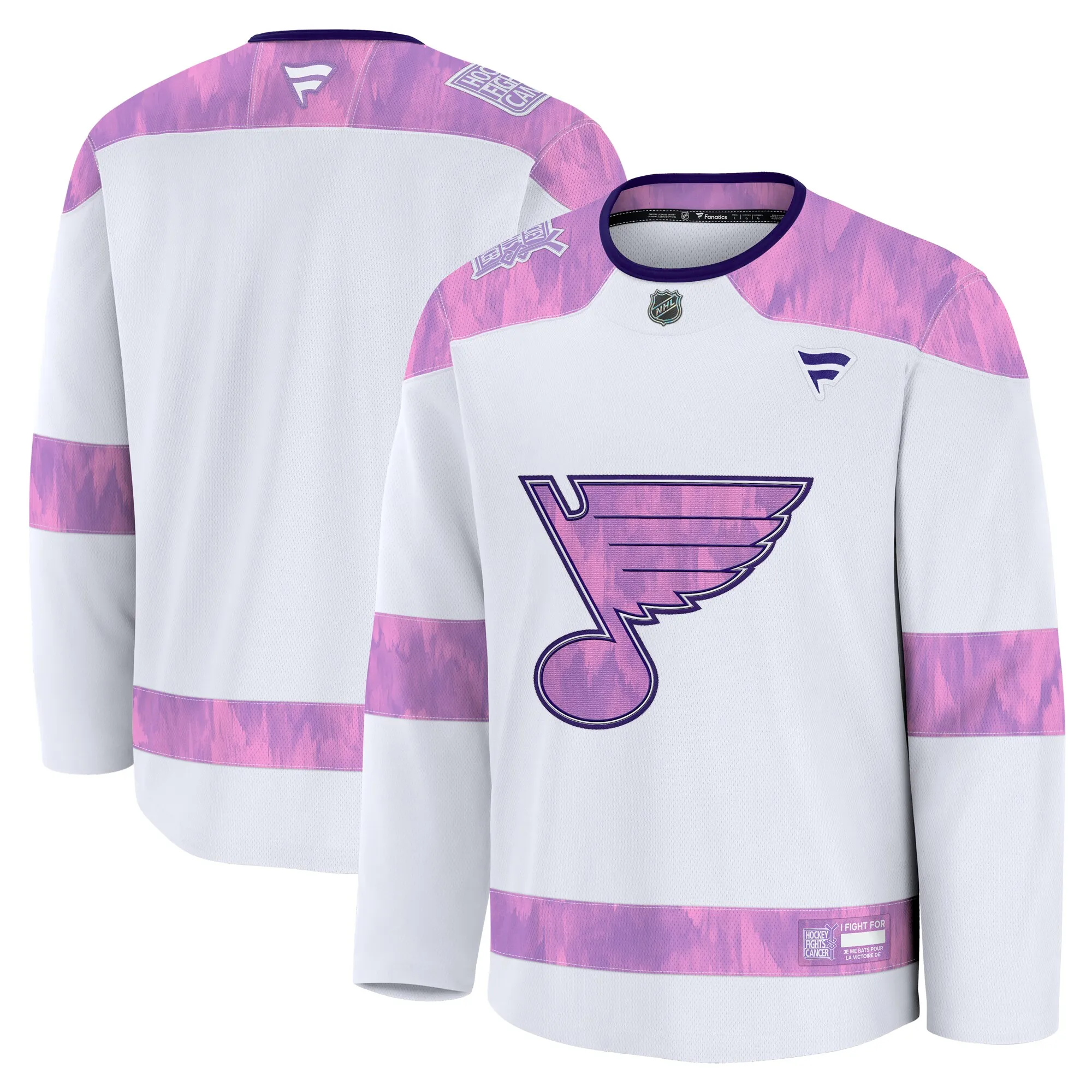 St. Louis Blues Fanatics 2024 Hockey Fights Cancer Practice Jersey - White