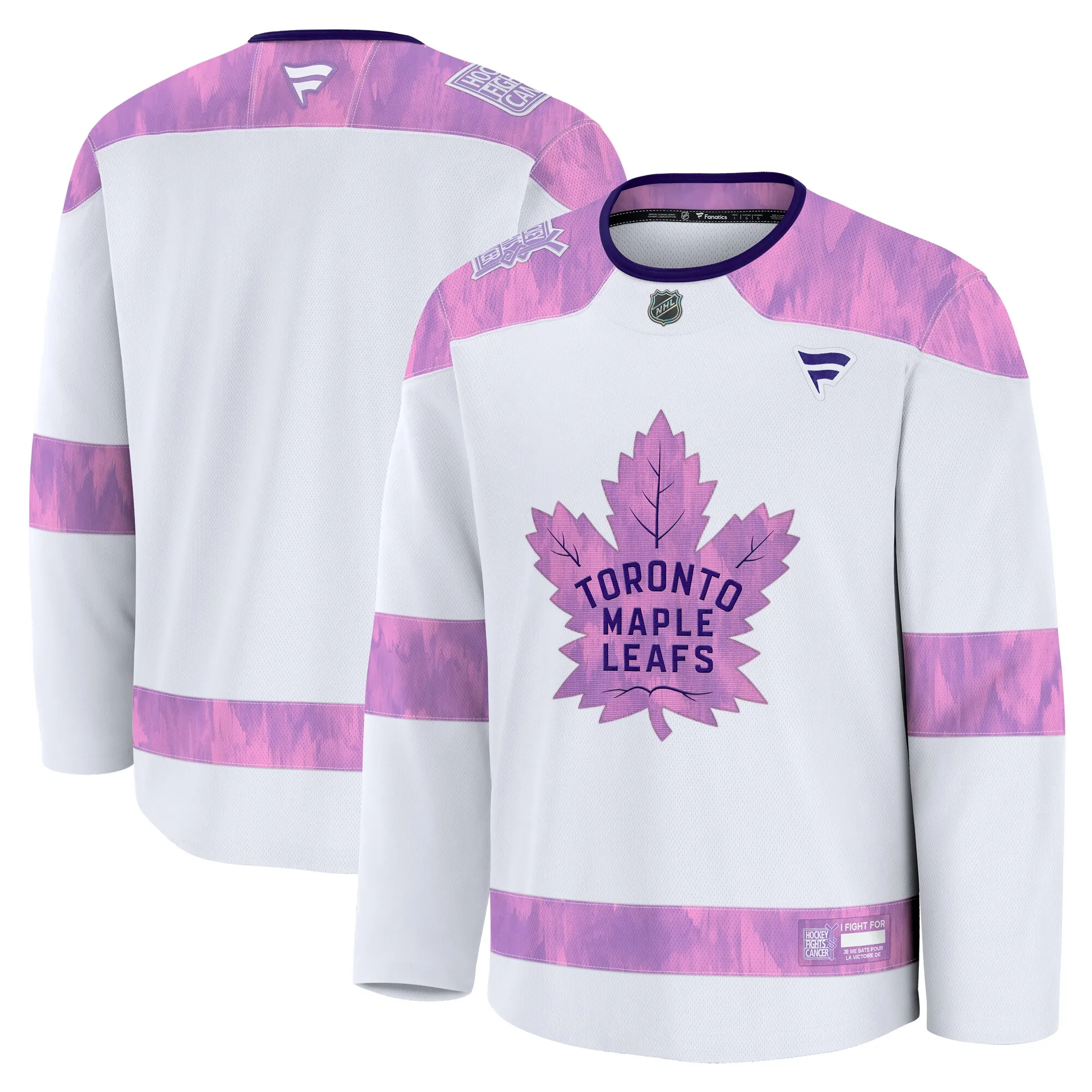 Toronto Maple Leafs Fanatics 2024 Hockey Fights Cancer Practice Jersey - White