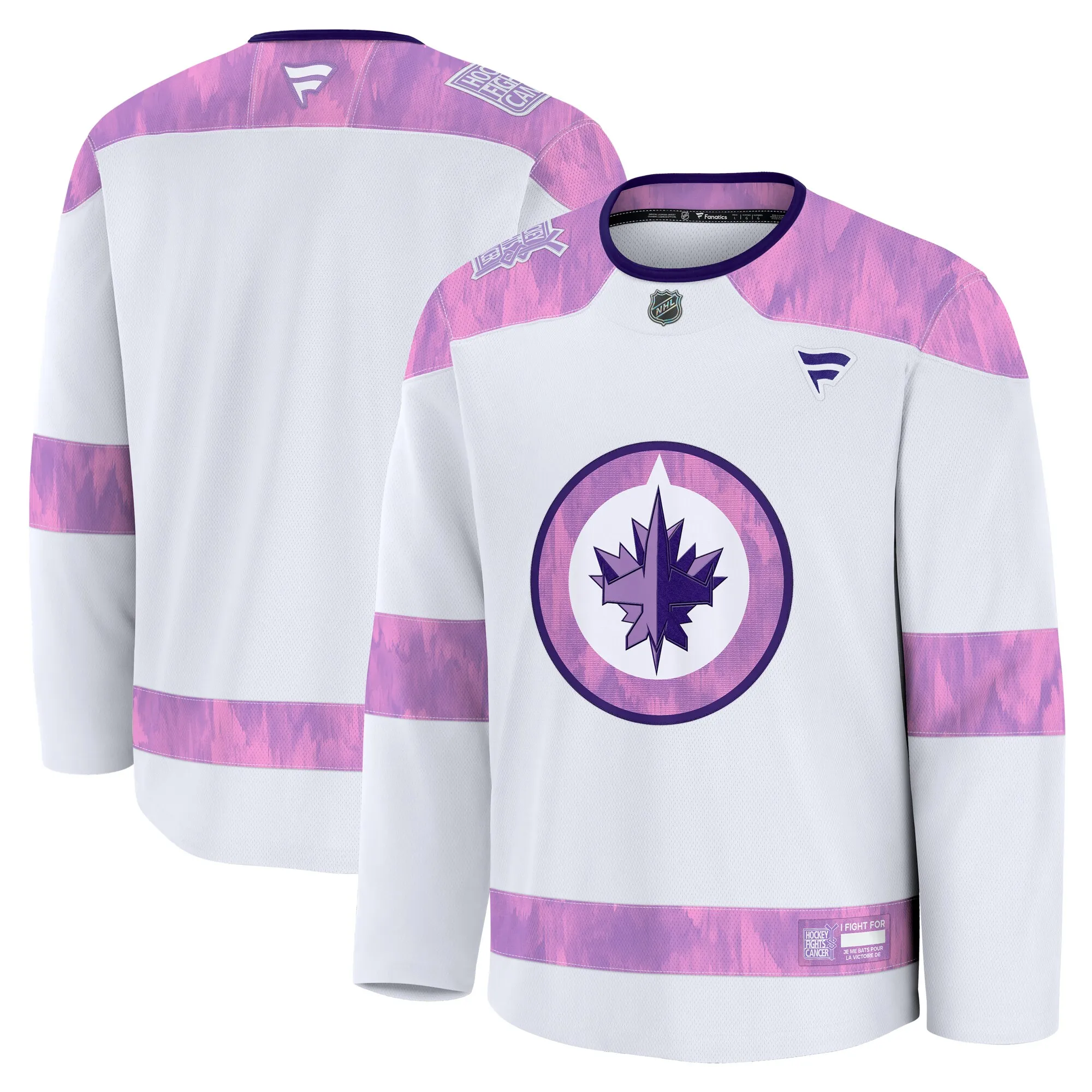Winnipeg Jets Fanatics 2024 Hockey Fights Cancer Practice Jersey - White