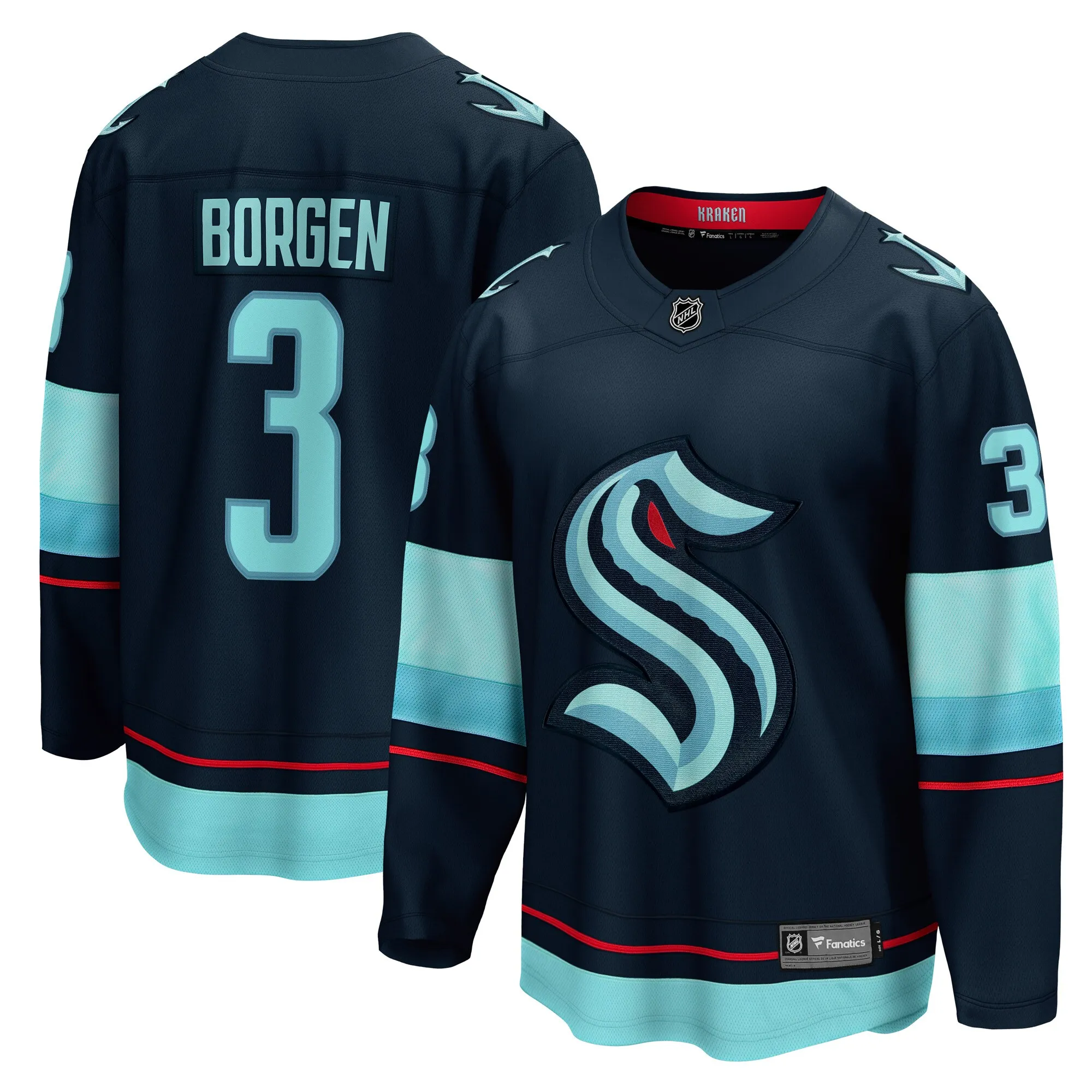 Will Borgen Seattle Kraken Fanatics Home Breakaway Player Jersey - Deep Sea Blue