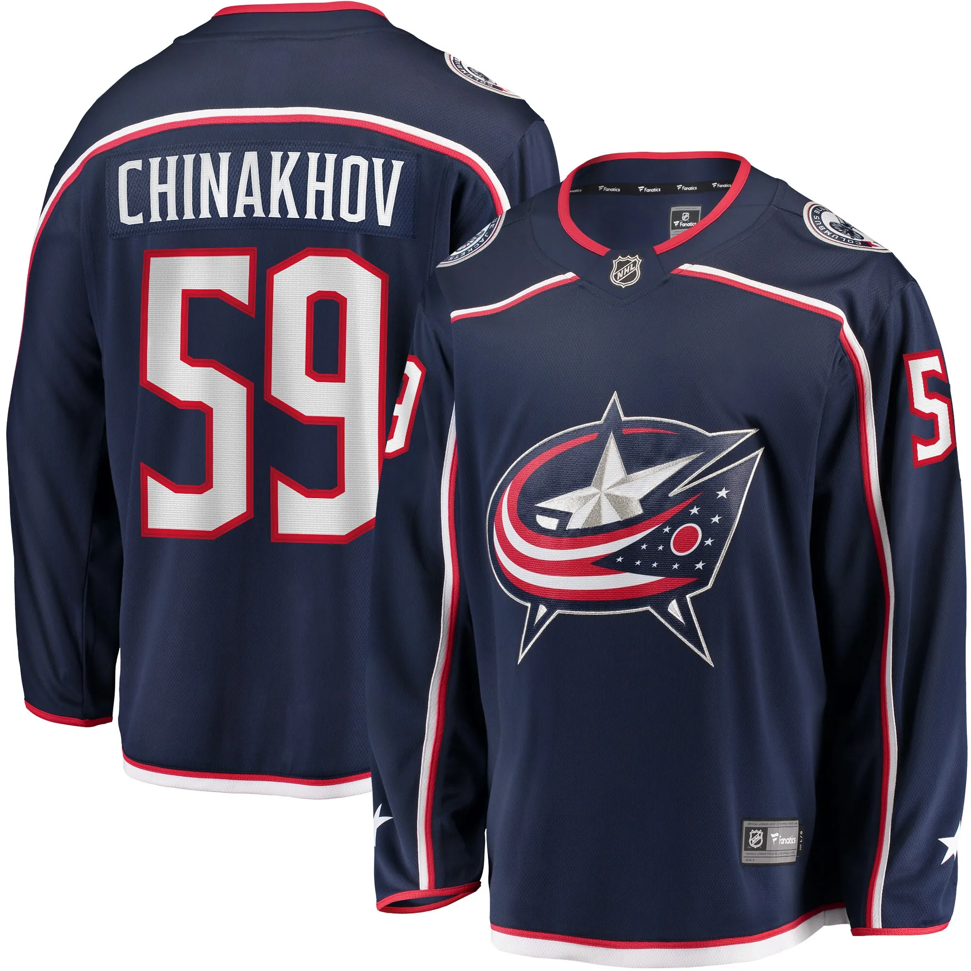 Yegor Chinakhov Columbus Blue Jackets Fanatics Home Breakaway Player Jersey - Navy