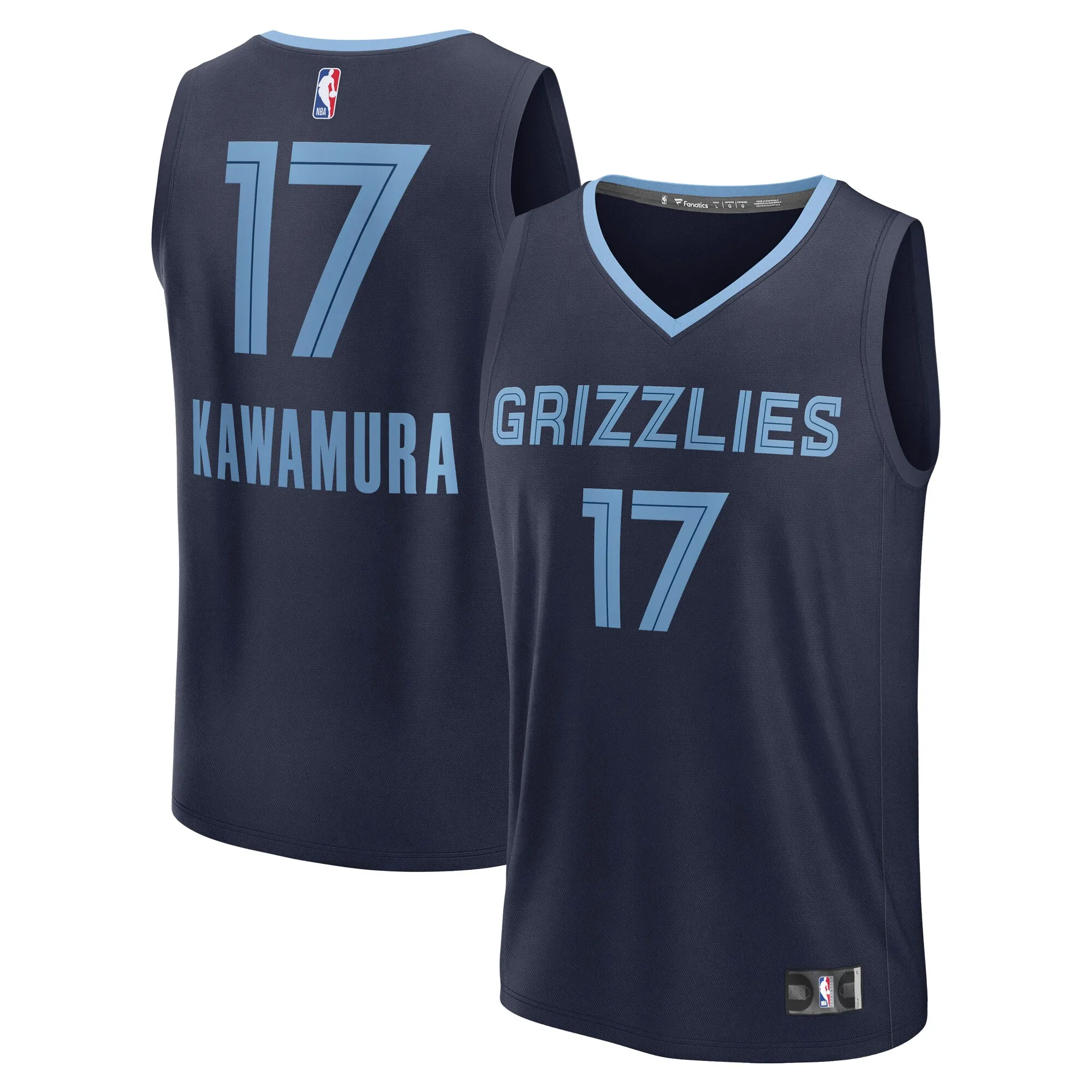 Yuki Kawamura Memphis Grizzlies Fanatics Fast Break Replica Player Jersey - Icon Edition - Navy