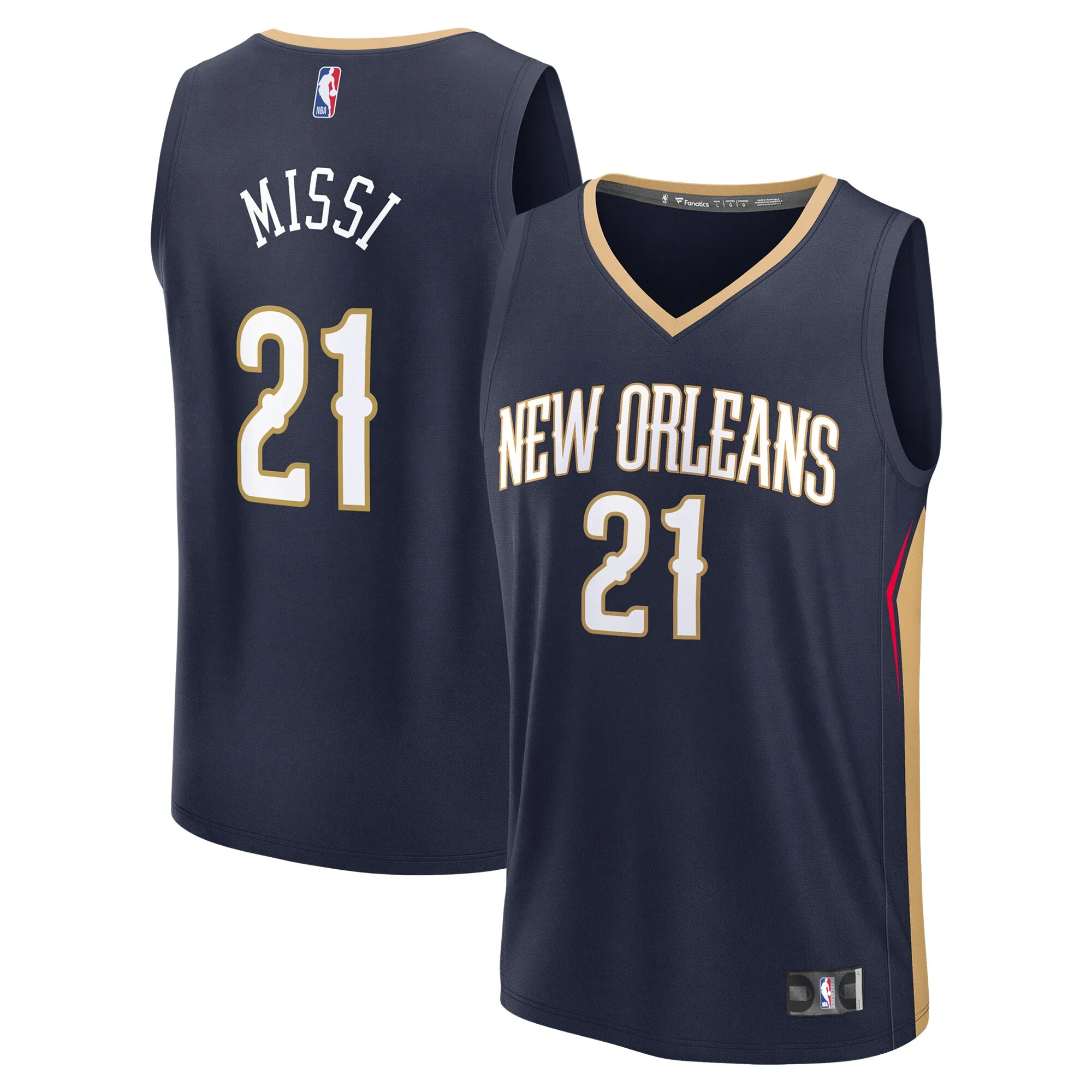 Yves Missi New Orleans Pelicans Fanatics 2024 NBA Draft Fast Break Player Jersey - Icon Edition - Navy