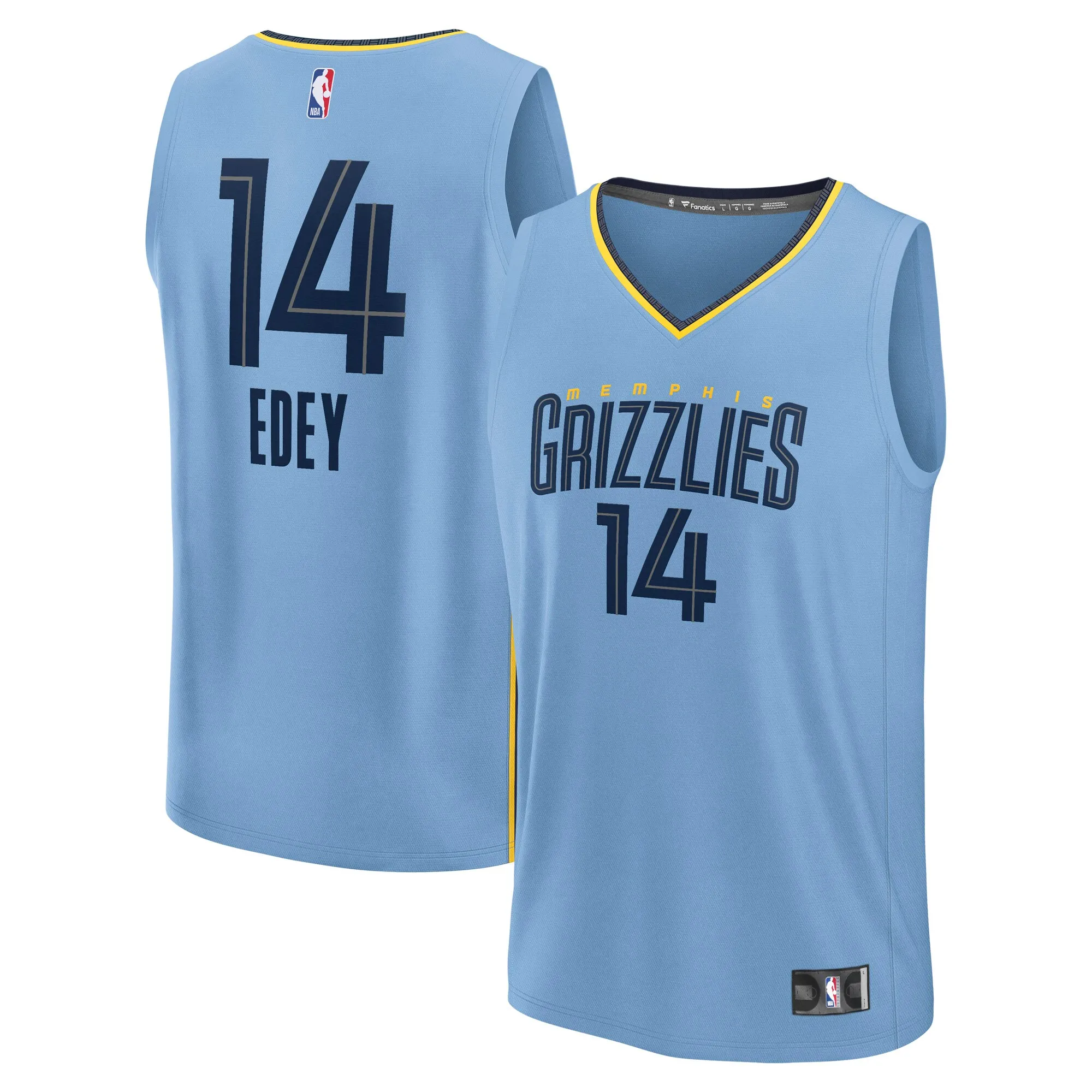 Zach Edey Memphis Grizzlies Fanatics Fast Break Replica Player Jersey - Statement Edition - Light Blue