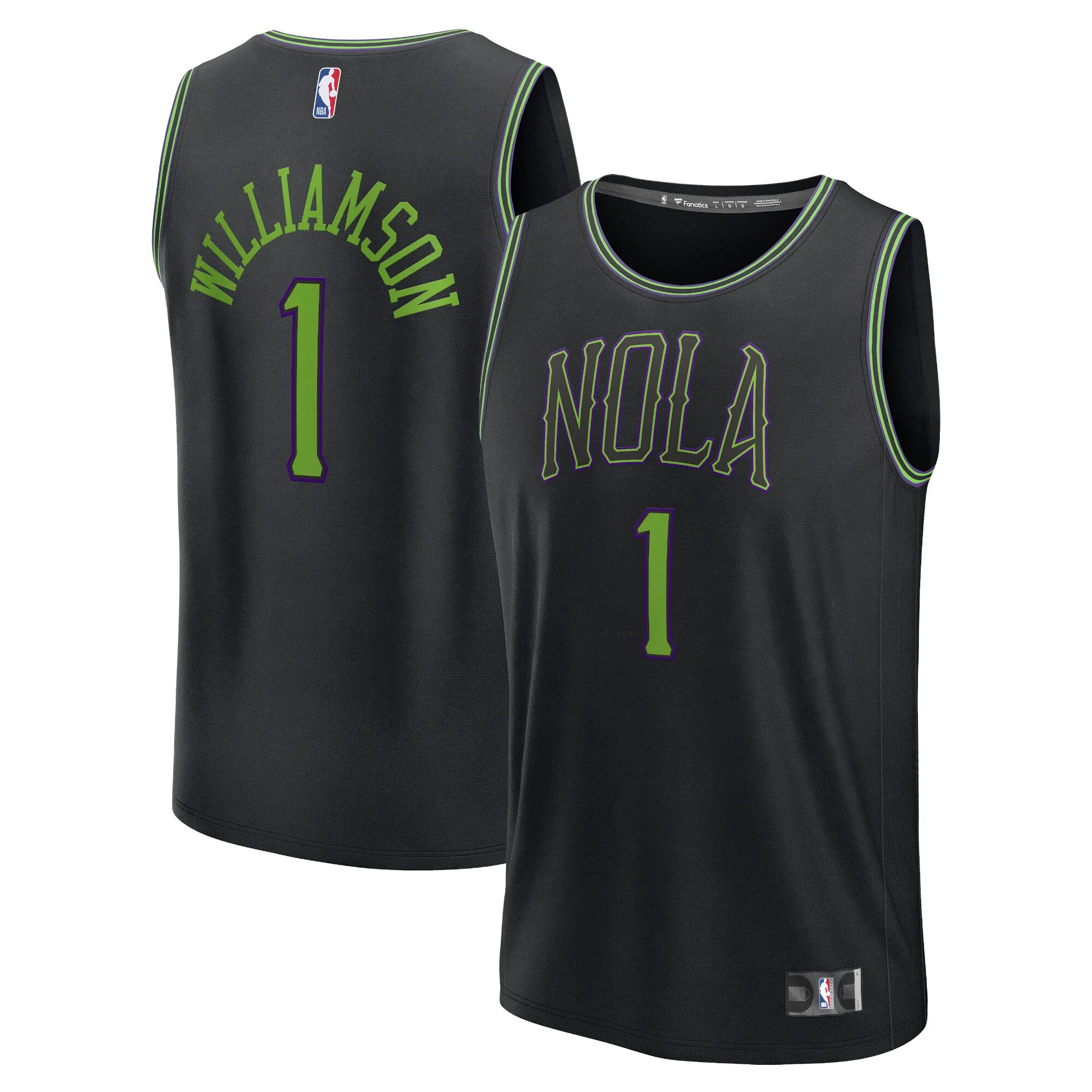 Zion Williamson New Orleans Pelicans Fanatics Fast Break Jersey - Black - City Edition