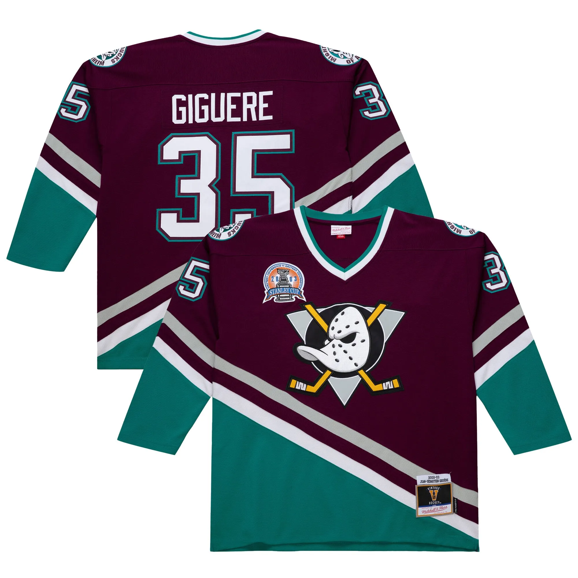 Jean-Sebastien Giguere Anaheim Ducks 2002-03 Power Play Jersey - Purple