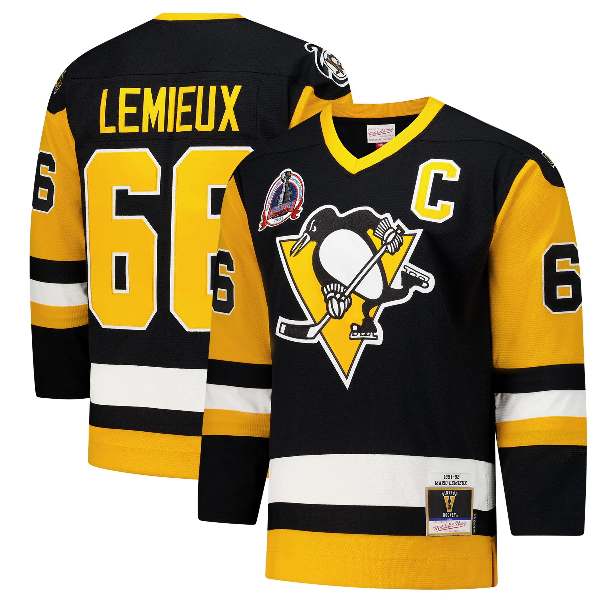 Mario Lemieux Pittsburgh Penguins 1991-92 Power Play Jersey - Black