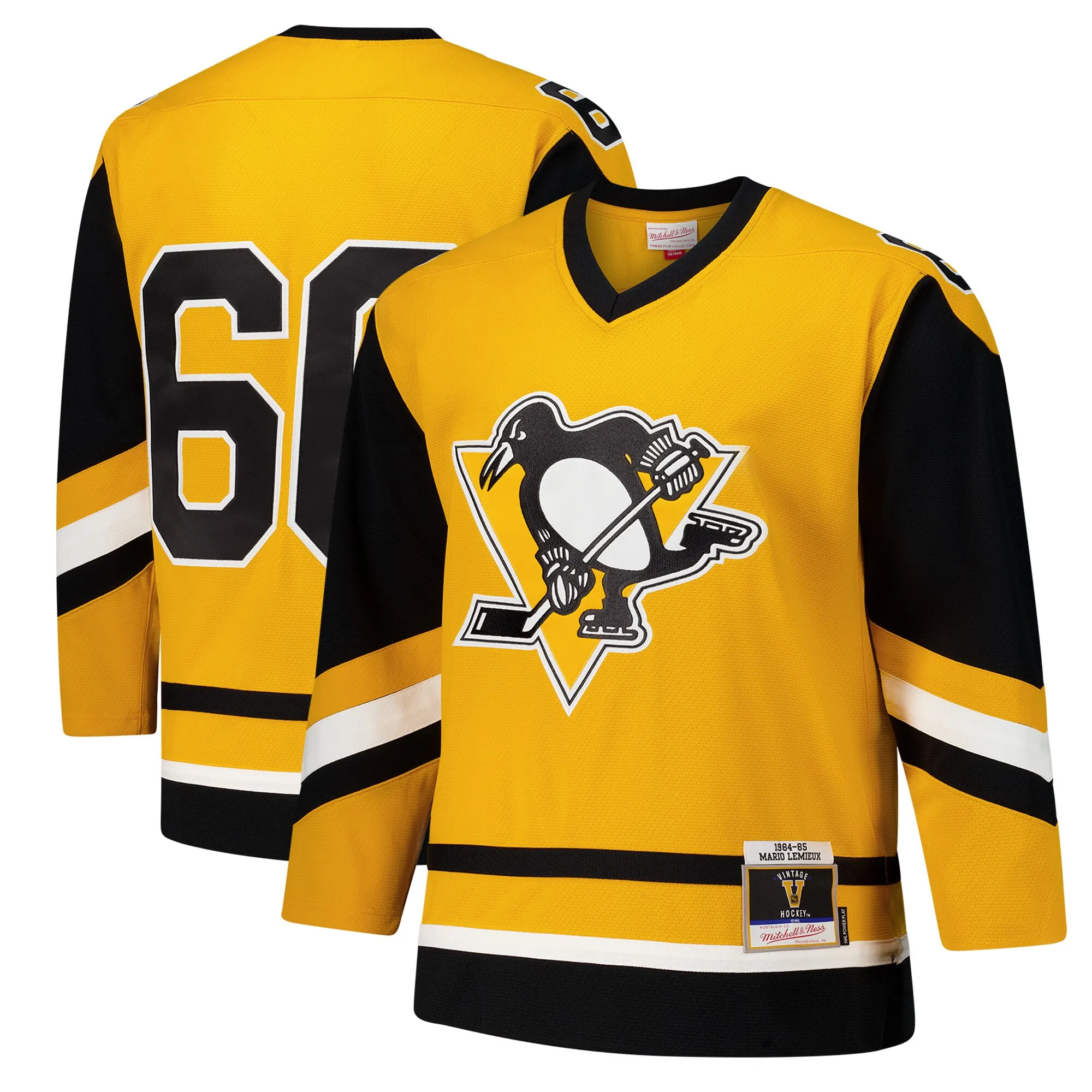 Mario Lemieux Pittsburgh Penguins 1984-85 Power Play Jersey - Gold
