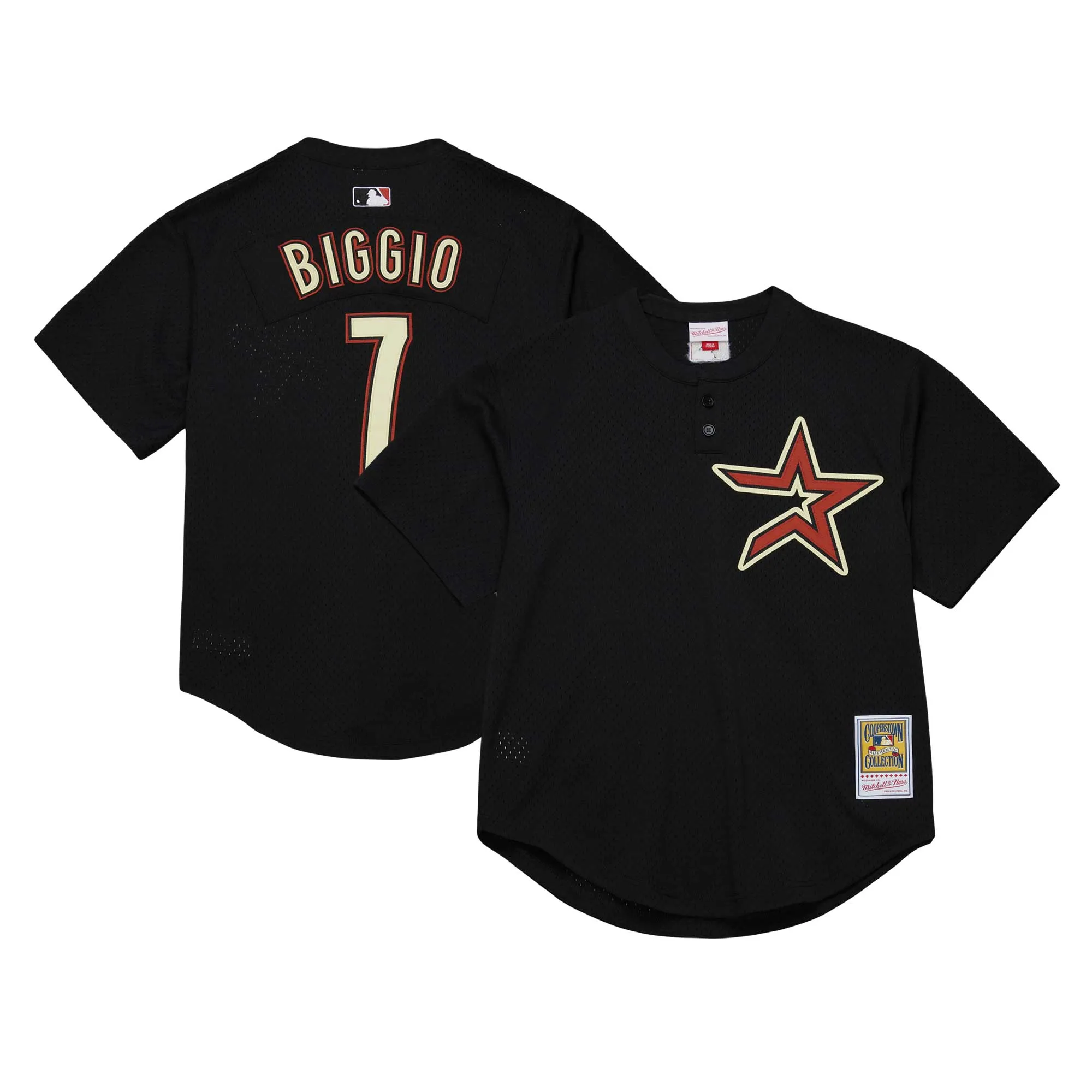 Craig Biggio Houston Astros Mitchell & Ness Cooperstown Collection Mesh Batting Practice Jersey - Black