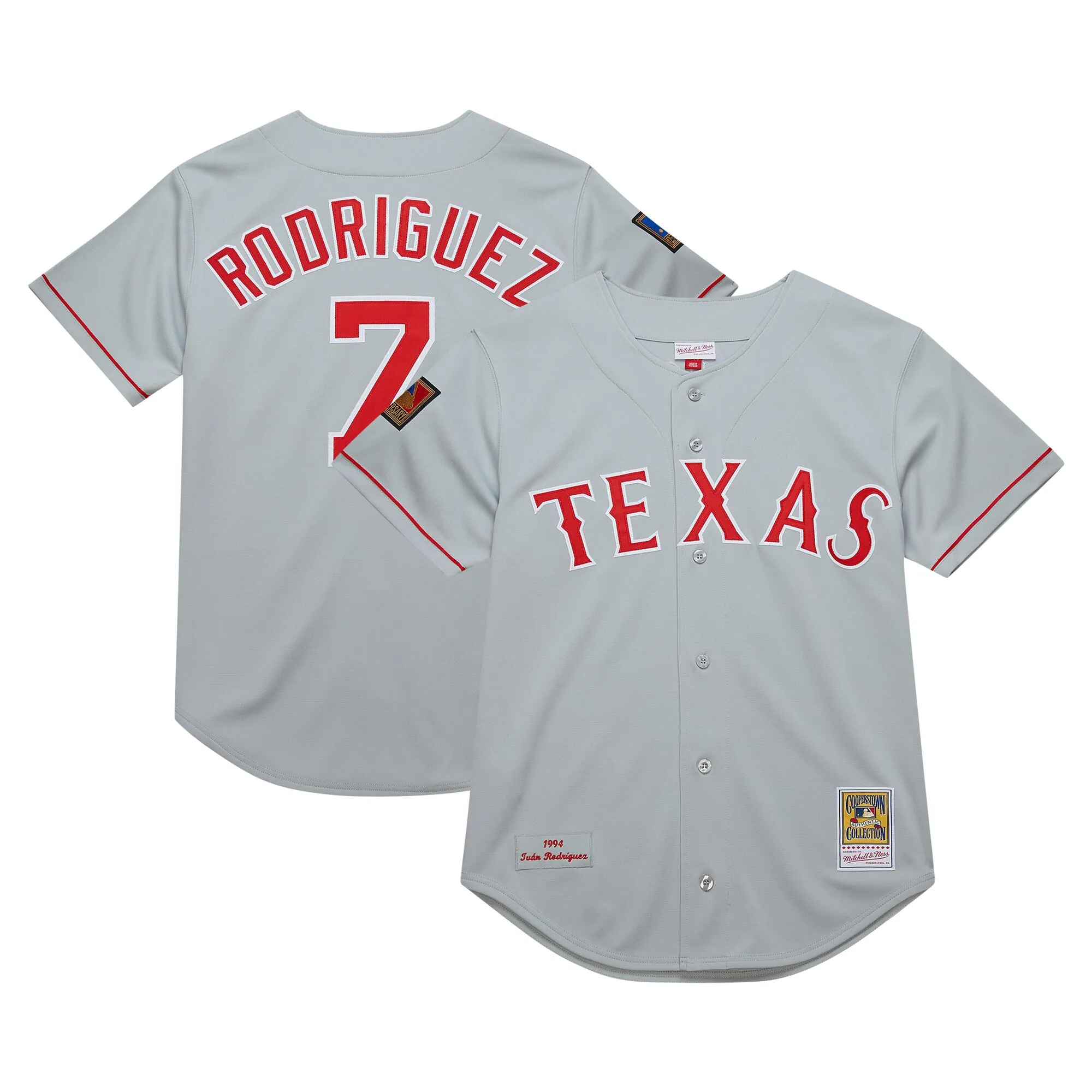 Ivan RodriguezTexas Rangers Mitchell & Ness 1994 Cooperstown Collection Authentic Dark Jersey - Gray