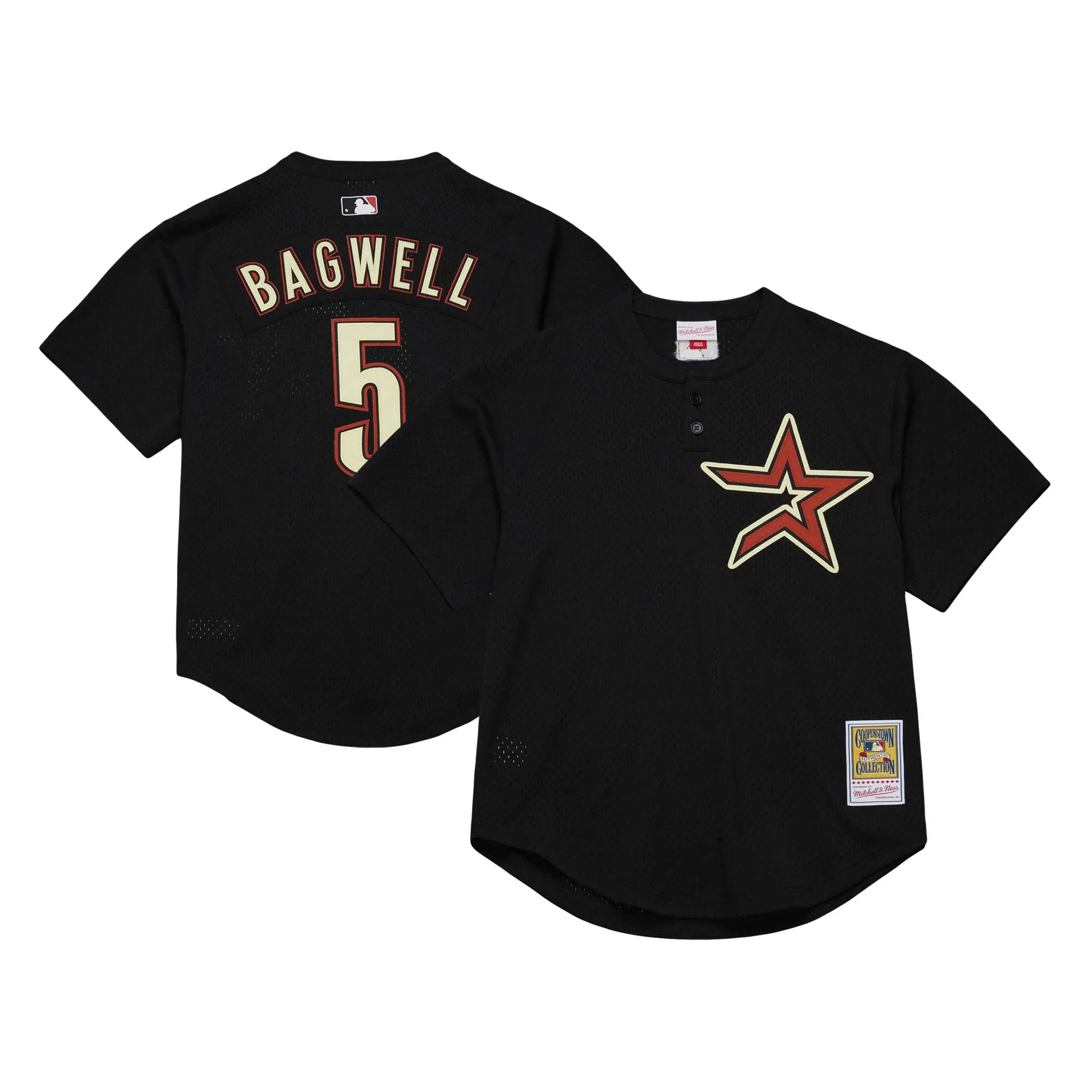 Jeff Bagwell Houston Astros Mitchell & Ness Cooperstown Collection Mesh Batting Practice Jersey - Black