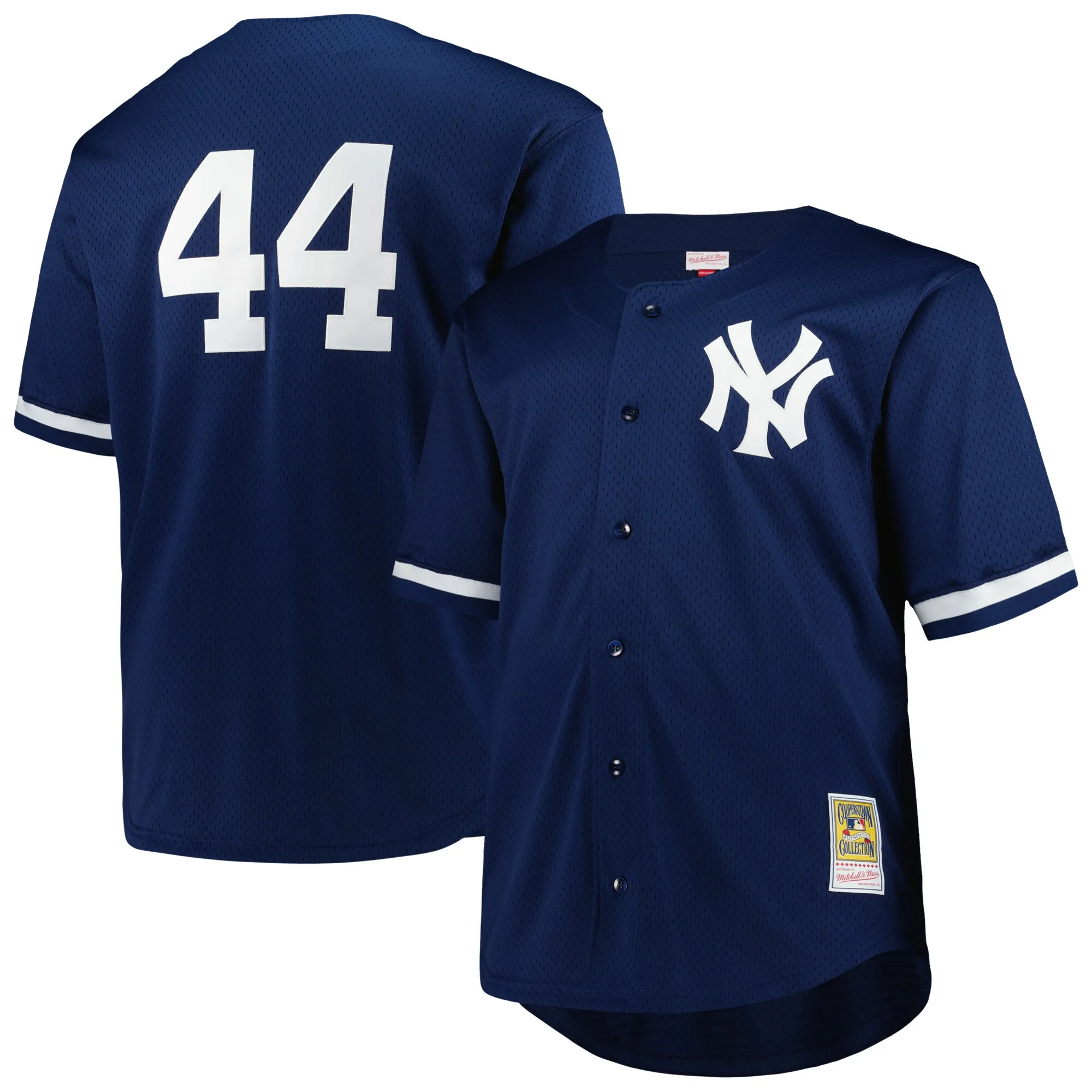 Reggie Jackson New York Yankees Mitchell & Ness Big & Tall Cooperstown Collection Mesh Batting Practice Jersey - Navy