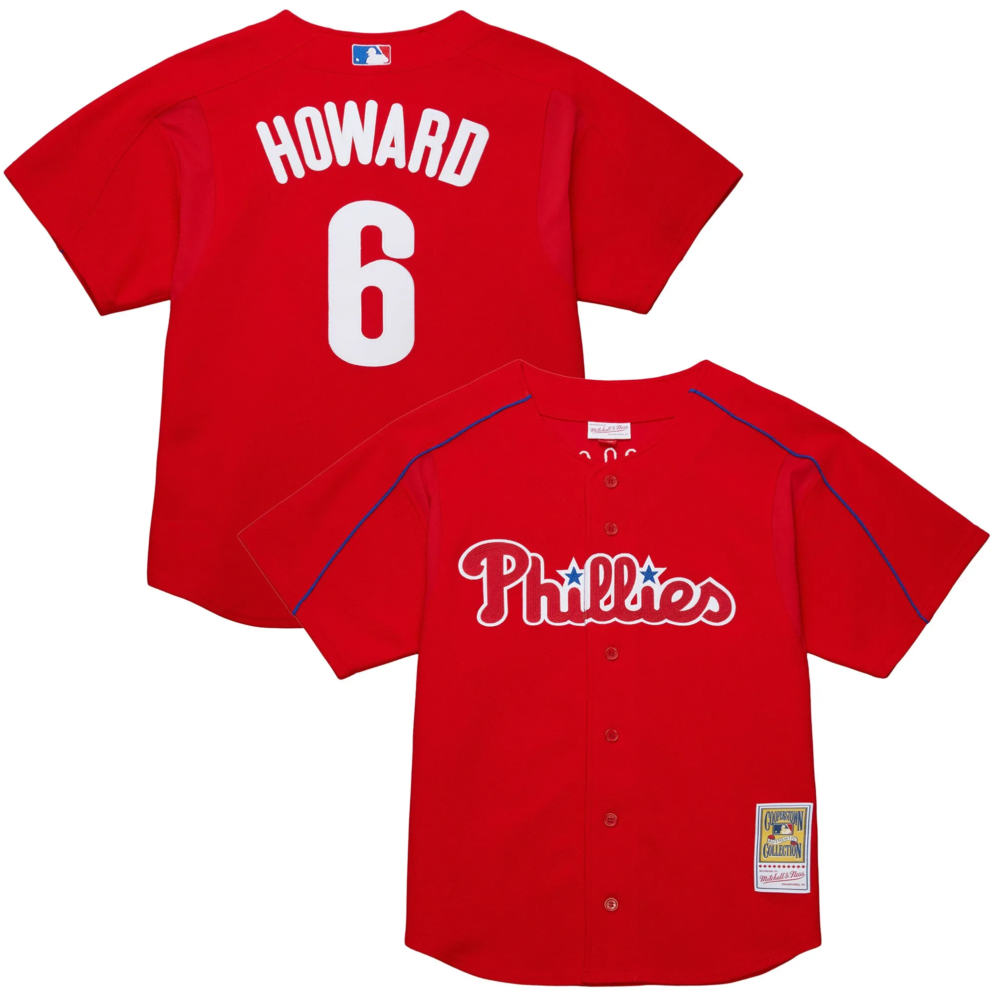 Ryan Howard Philadelphia Phillies Mitchell & Ness Cooperstown Collection Batting Practice Jersey – Red