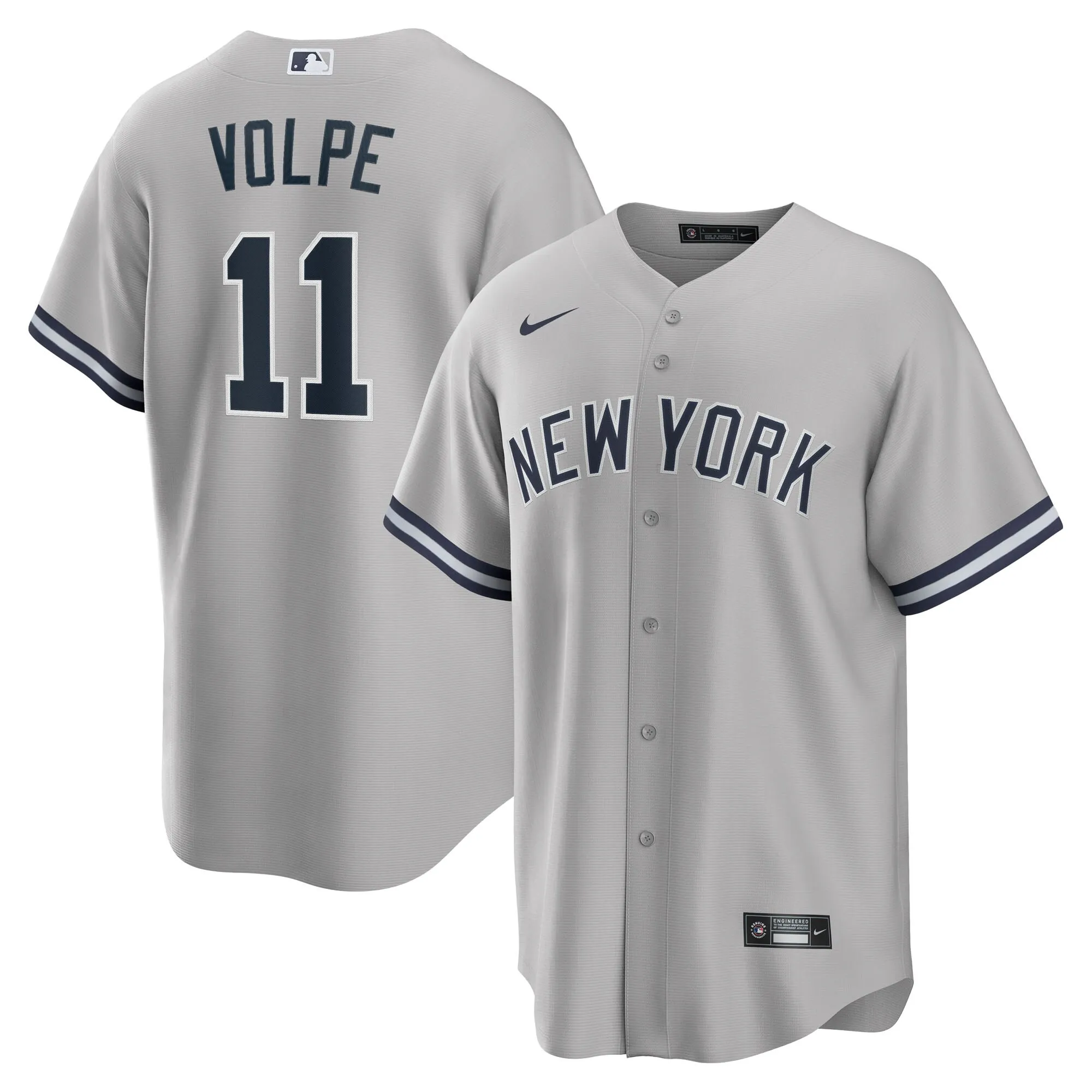 Anthony Volpe New York Yankees Nike Road Replica Jersey - Gray
