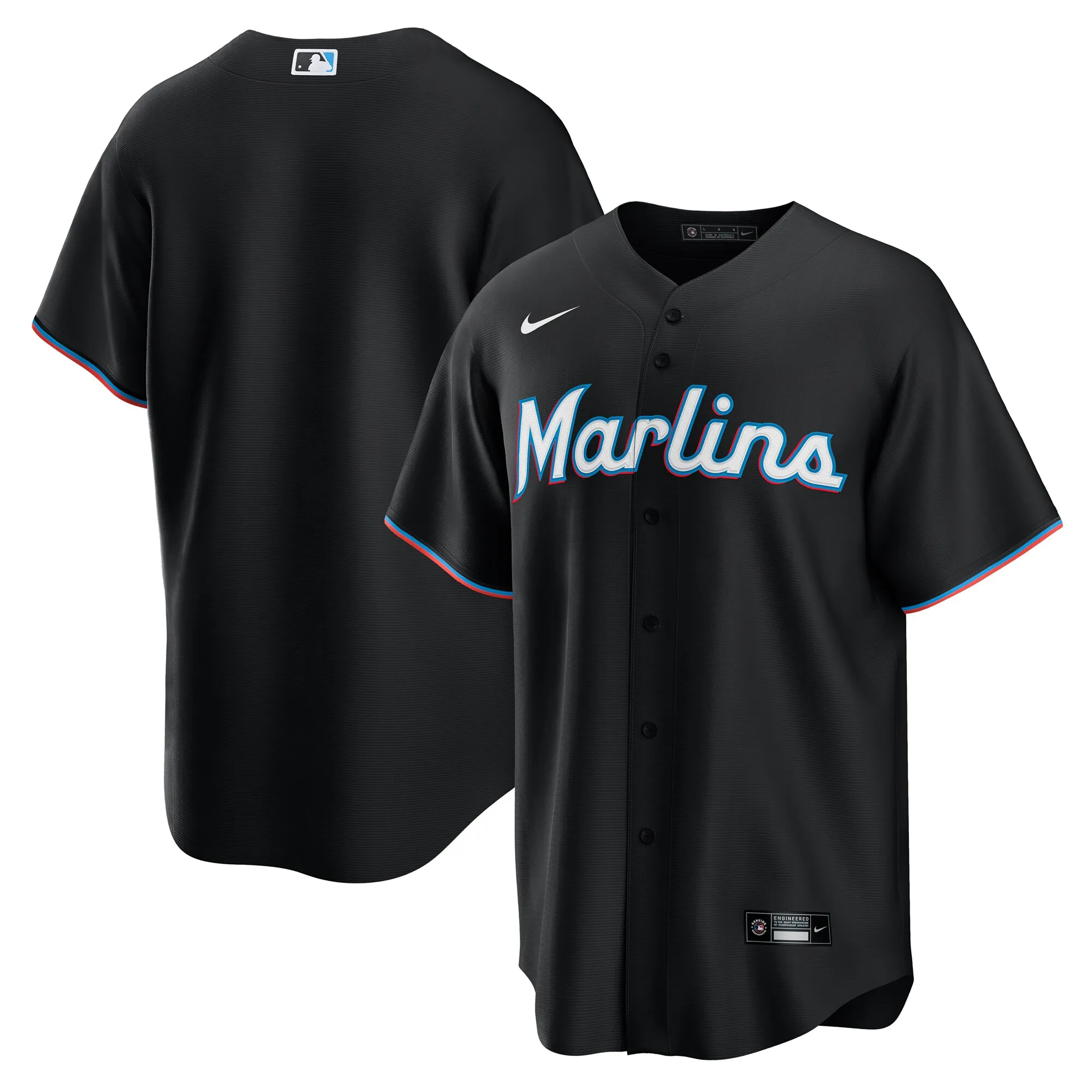 Miami Marlins Nike Alternate Replica Jersey - Black