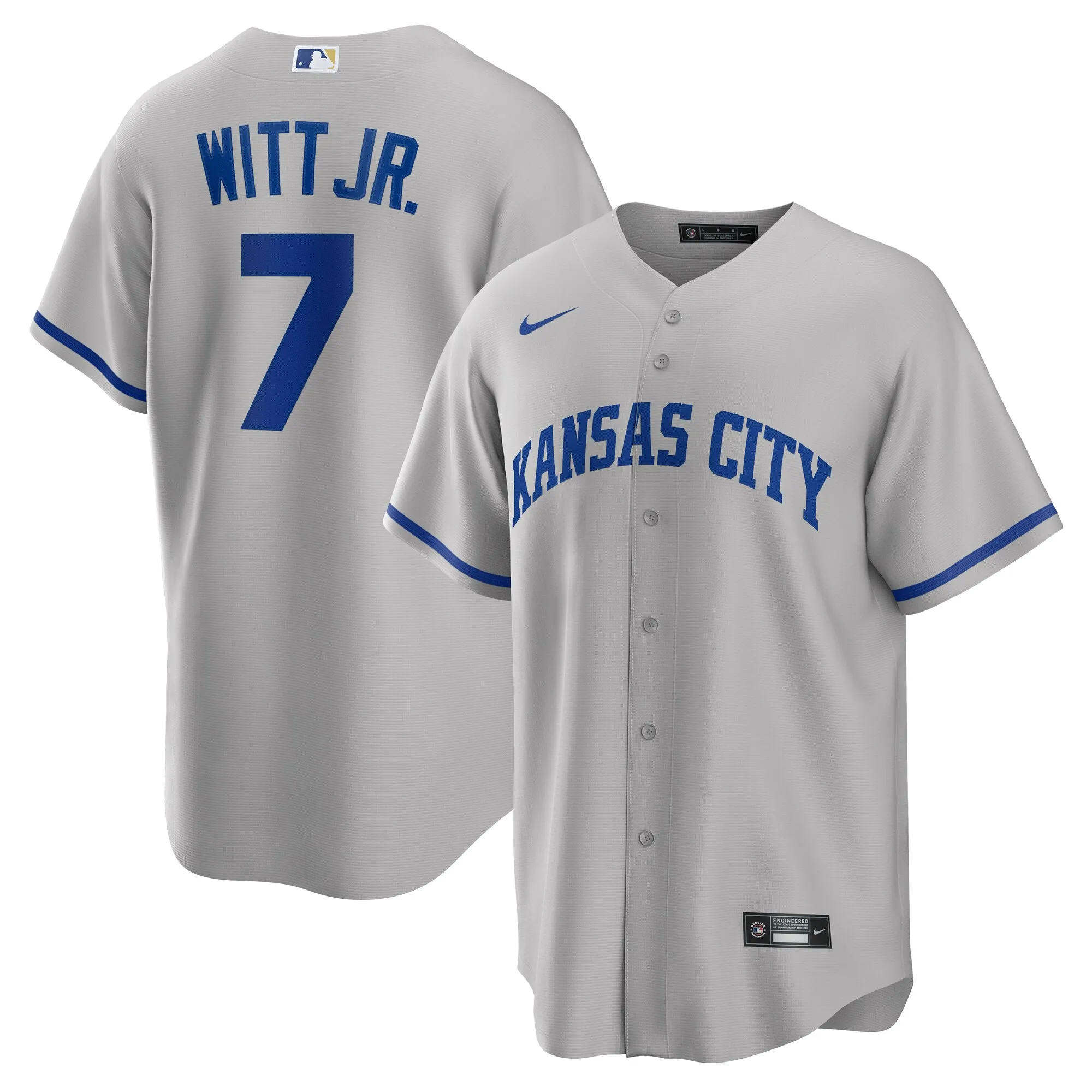 Bobby Witt Jr. Kansas City Royals Nike Road Replica Jersey - Gray