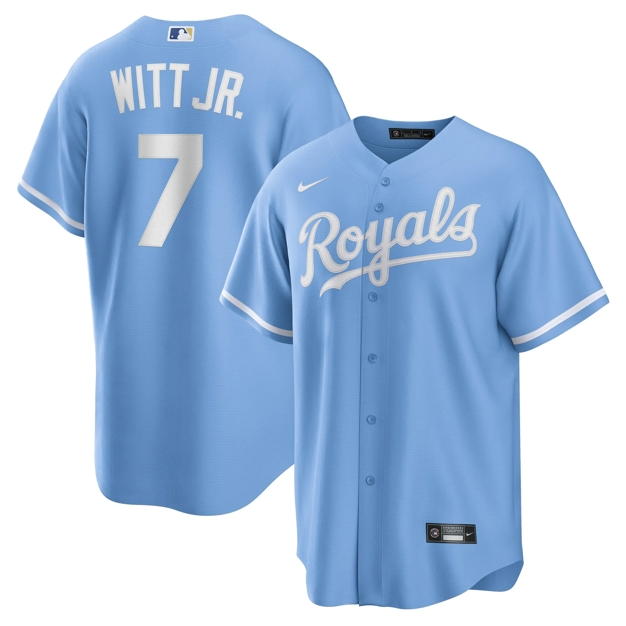 Bobby Witt Jr. Kansas City Royals Nike Alternate Replica Jersey - Light Blue
