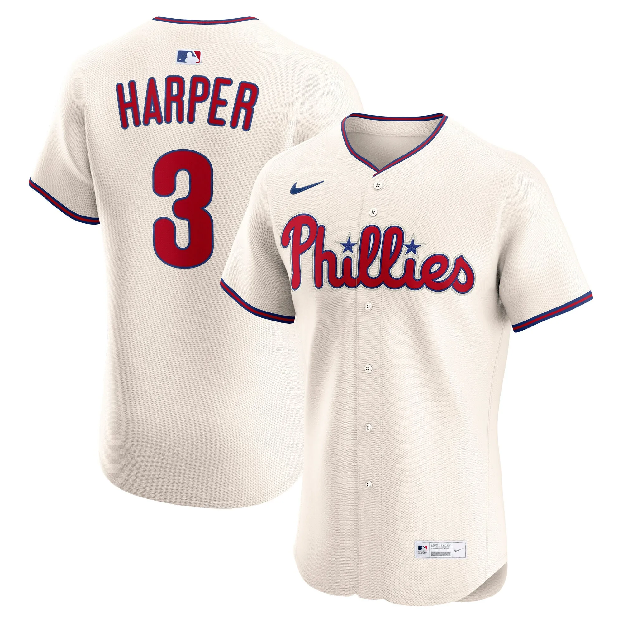 Bryce Harper Philadelphia Phillies Nike Alternate 2 Elite Jersey - Cream