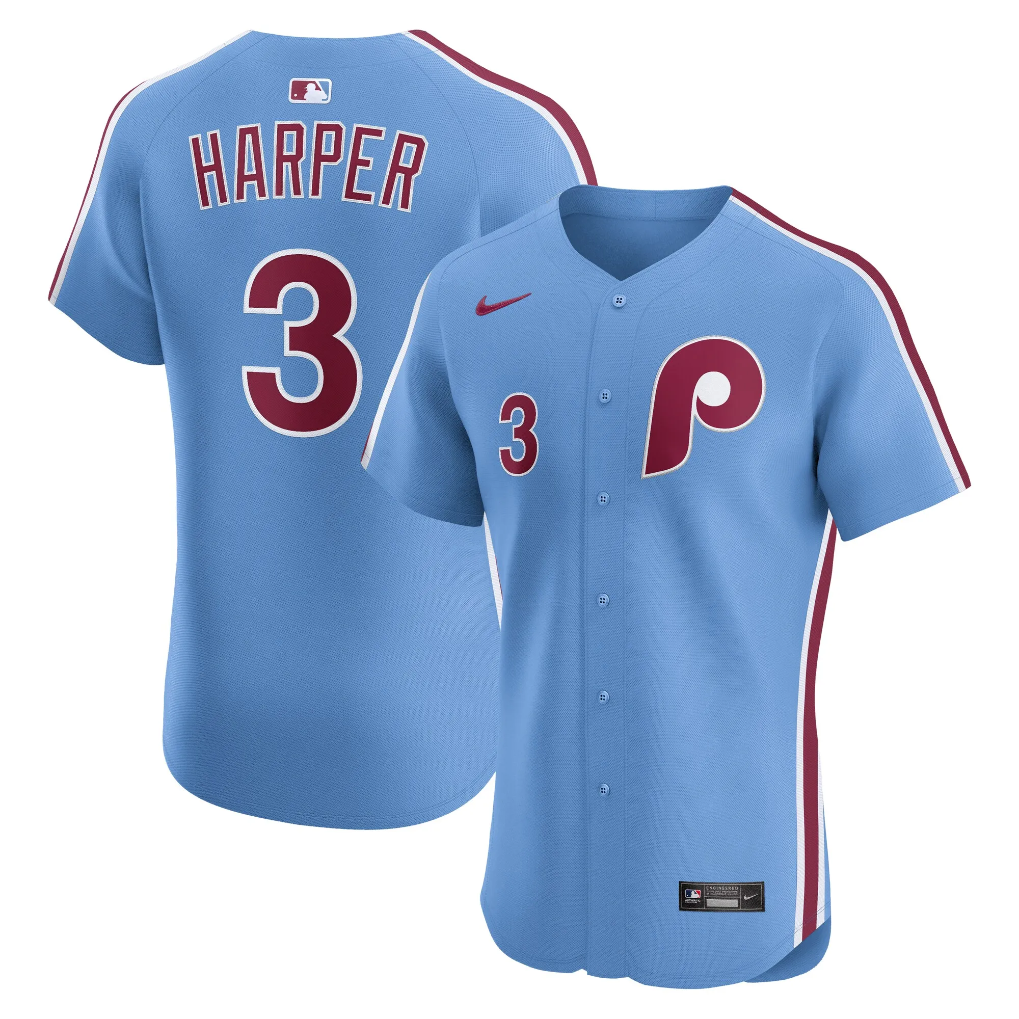 Bryce Harper Philadelphia Phillies Nike Alternate Elite Jersey - Light Blue