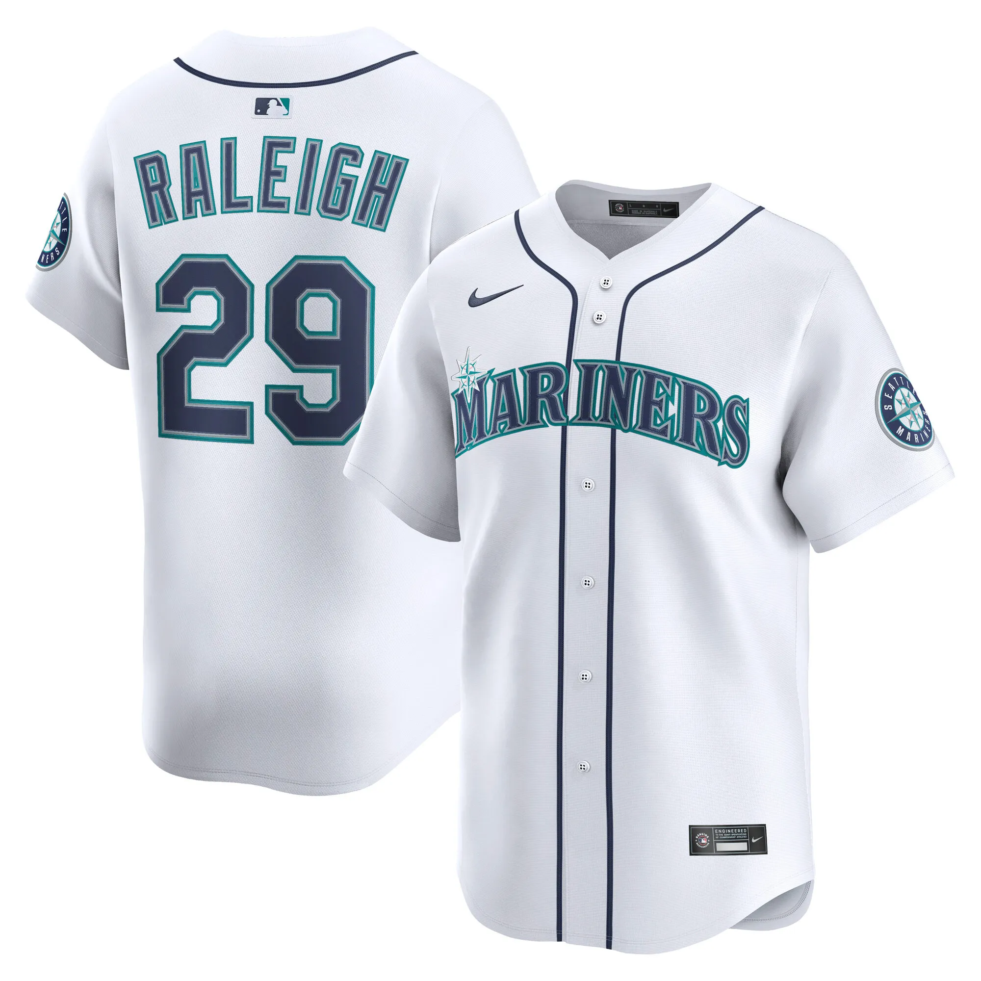 Cal Raleigh Seattle Mariners Nike Home Limited Player Jersey - White