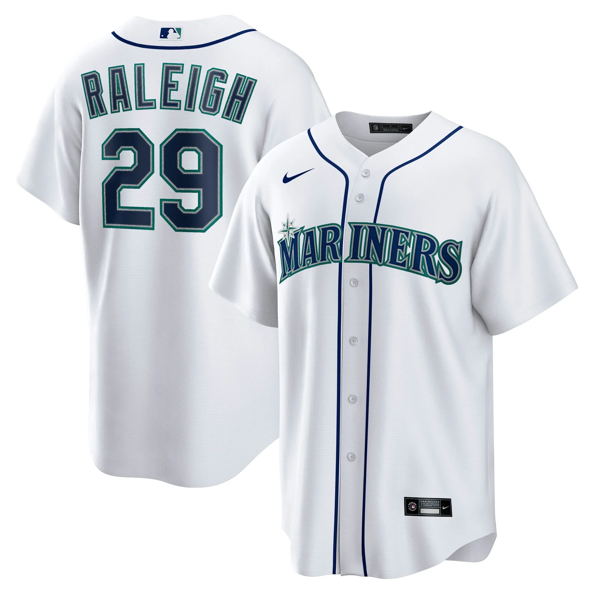 Cal Raleigh Seattle Mariners Nike Home Replica Player Jersey - White