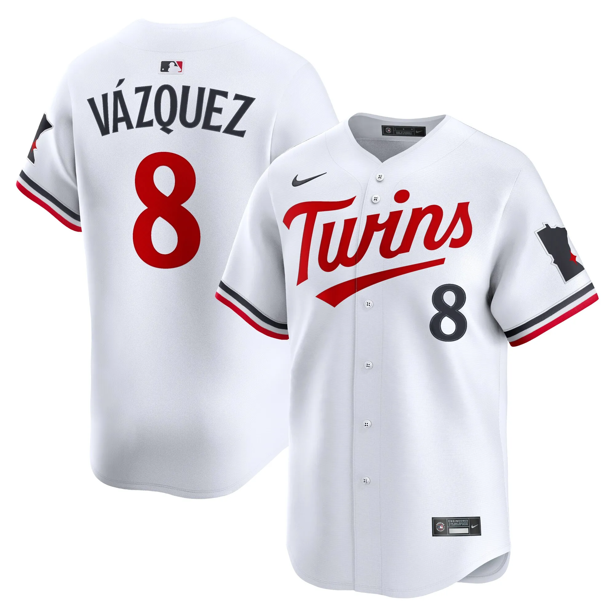 Christian Vázquez Minnesota Twins Nike Home Limited Jersey - White