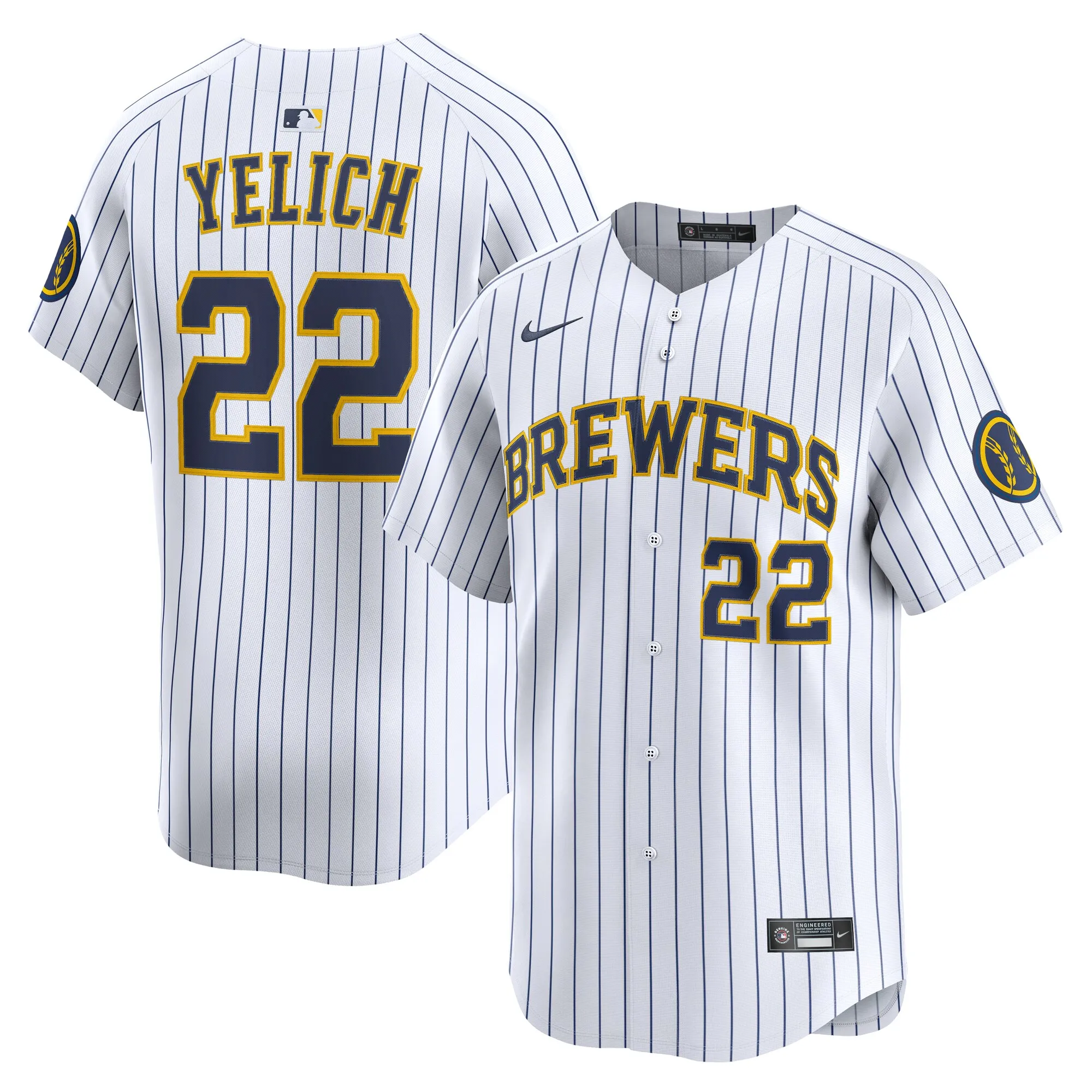 Christian Yelich Milwaukee Brewers Nike Alternate Limited Jersey - White