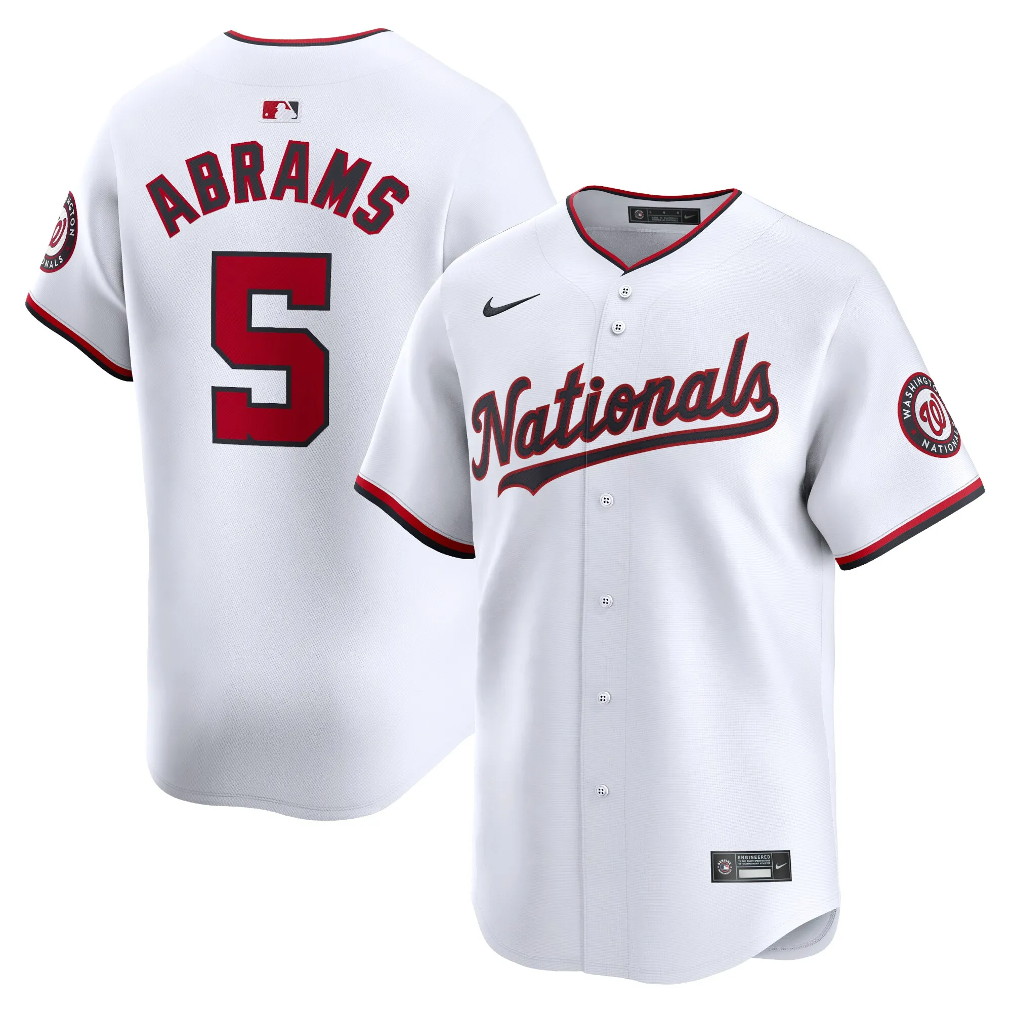 CJ Abrams Washington Nationals Nike Home Limited Player Jersey - White