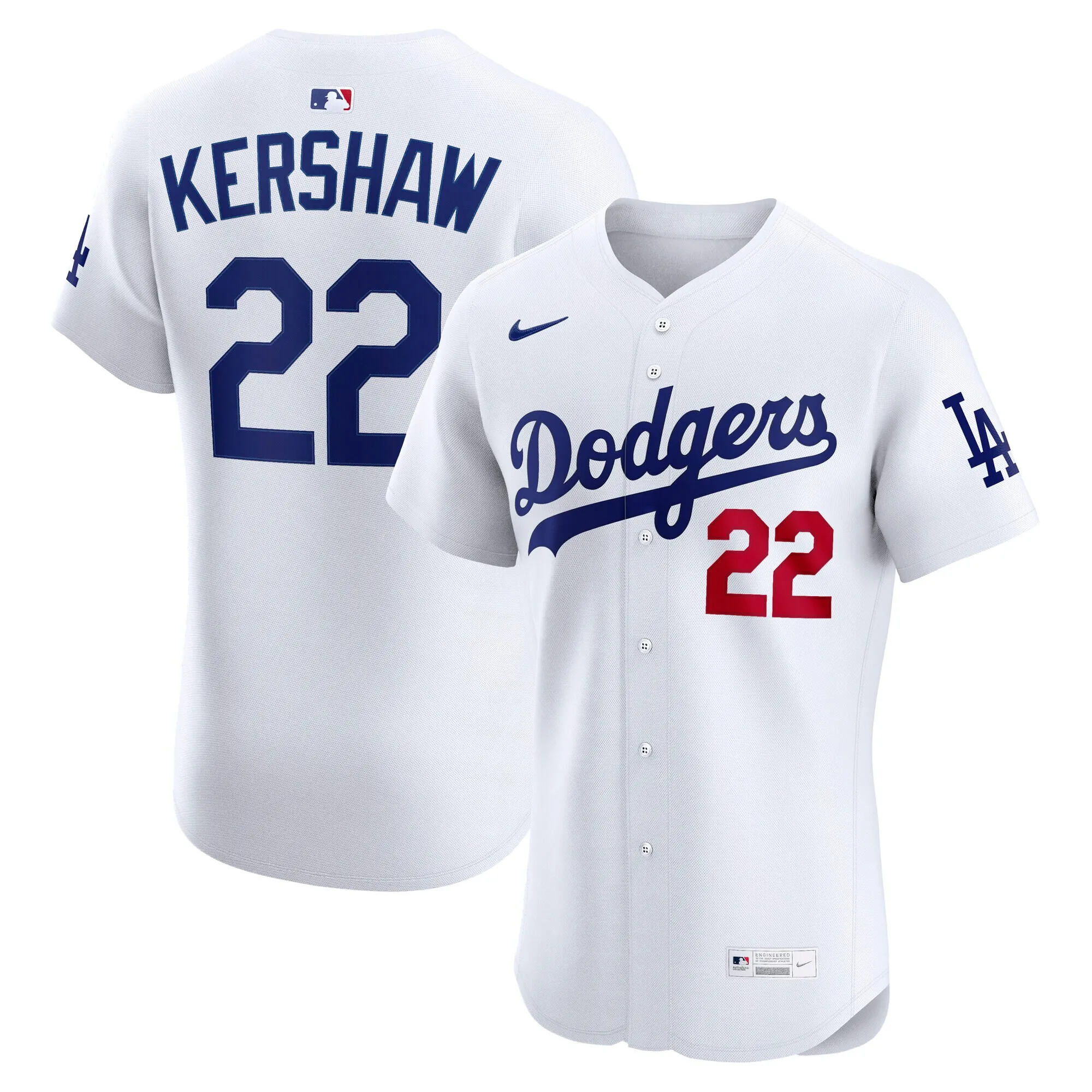 Clayton Kershaw Los Angeles Dodgers Nike Home Elite Jersey - White